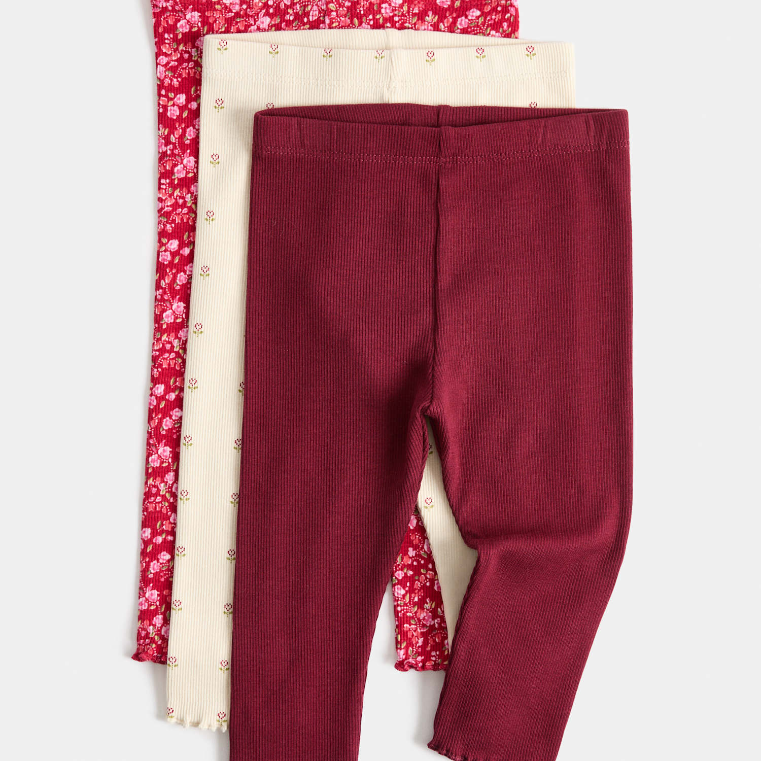 M&S Girls 3pk Cotton Rich Patterned Leggings - 18-24 Months - Multi