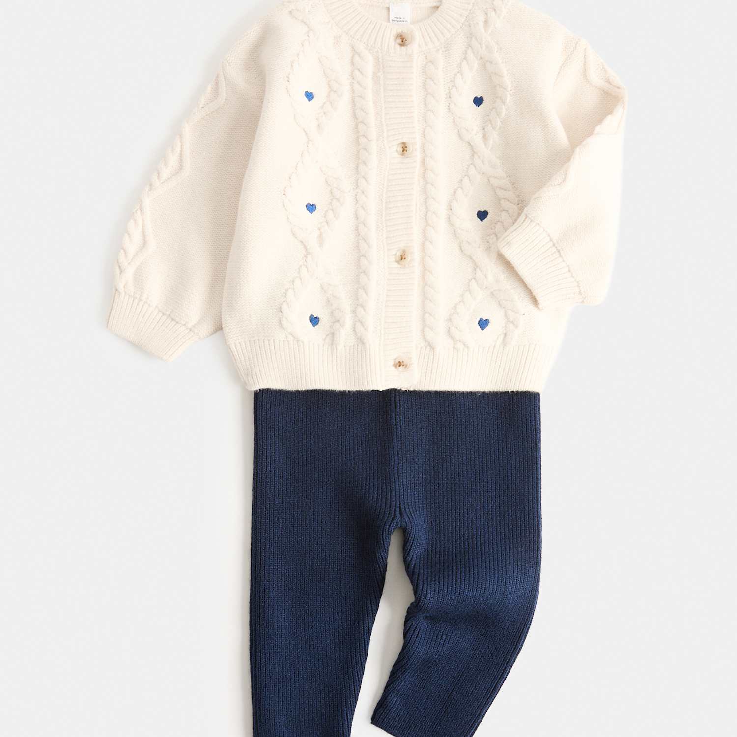 M&S Girls Knitted Cardigan Outfit (0-3 Yrs) - 2-3 Years - Cream Mix