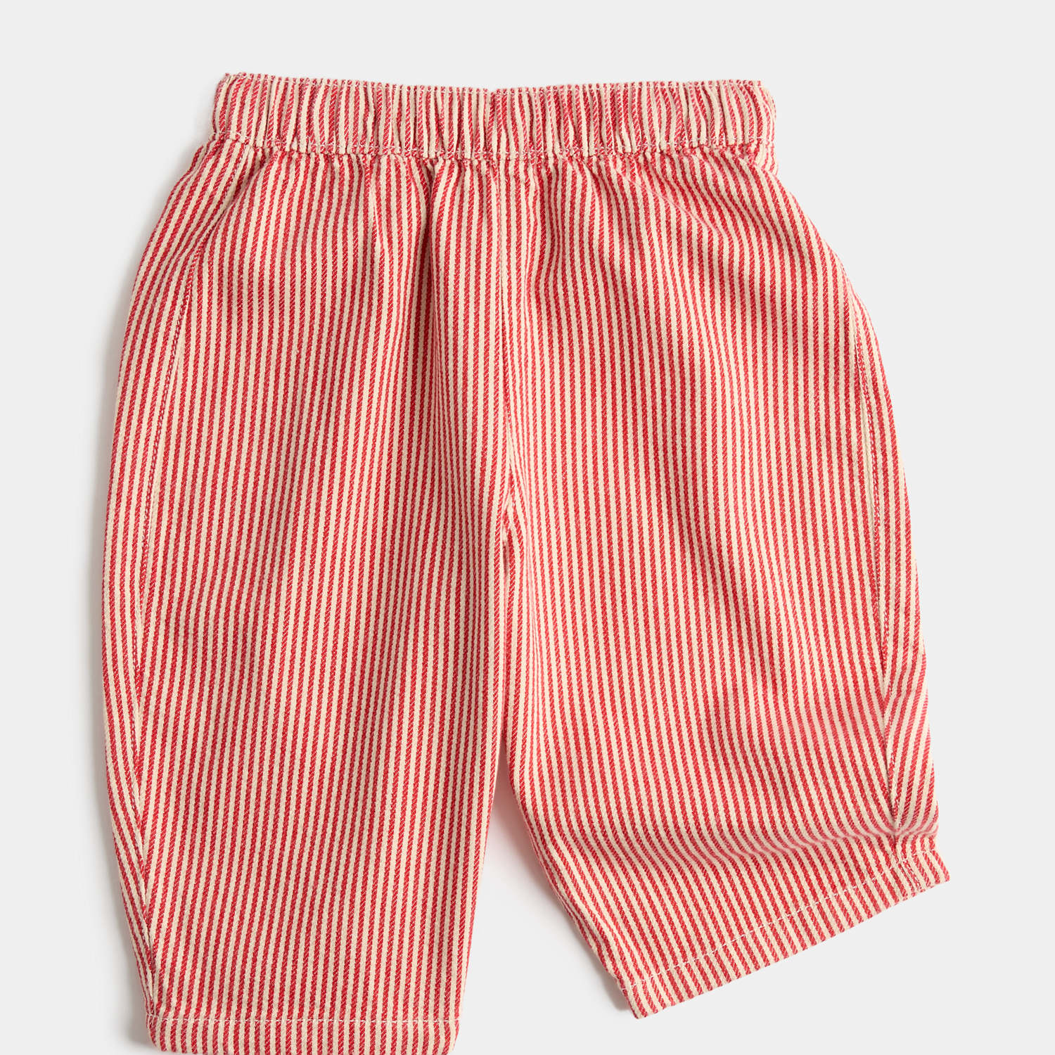 M&S Boys Striped Elasticated Waist Trousers (0-3 Yrs) - 6-9 Months - Red Mix