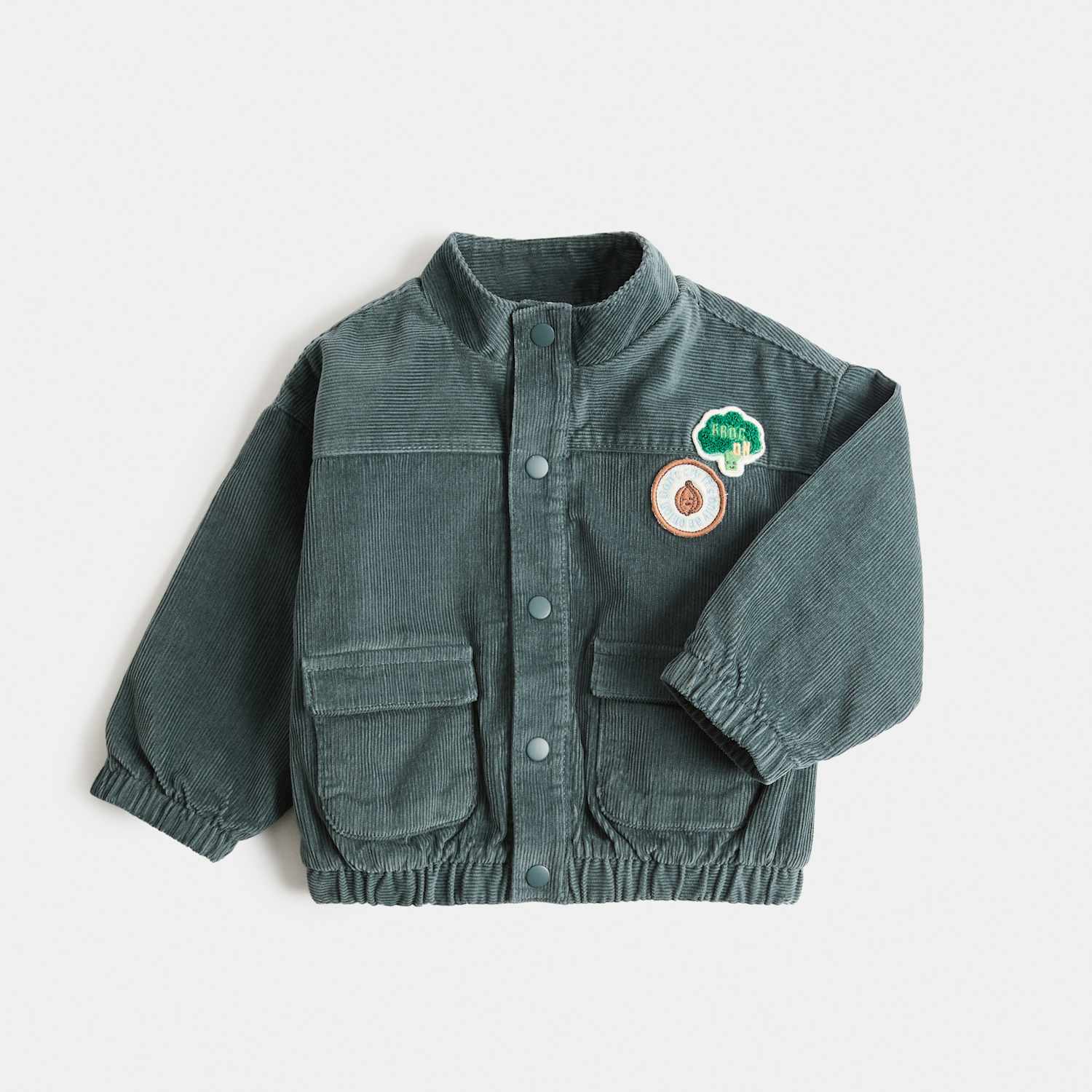 M&S Boys Pure Cotton Cord Badge Jacket (0-5 Yrs) - 4-5 Years - Blue Mix