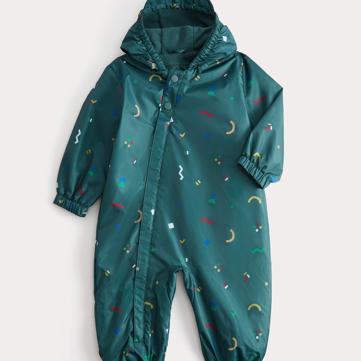 M&S Boys Abstract Hooded Puddlesuit (0-5 Yrs) - 2-3 Years - Green Mix