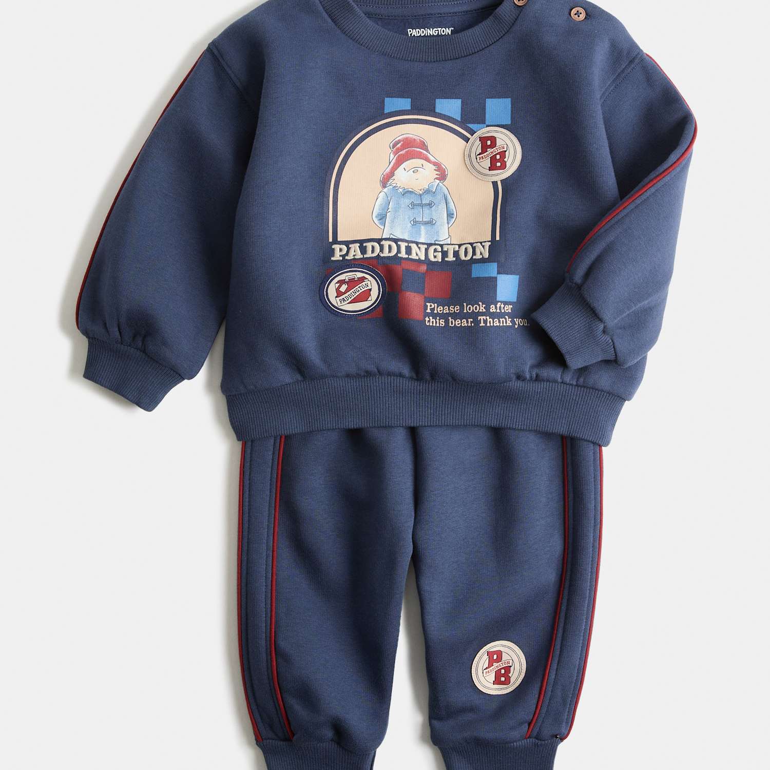 M&S Boys 2 Piece Cotton Rich Paddington Outfit (0-3 Yrs) - 2-3 Years - Navy Mix