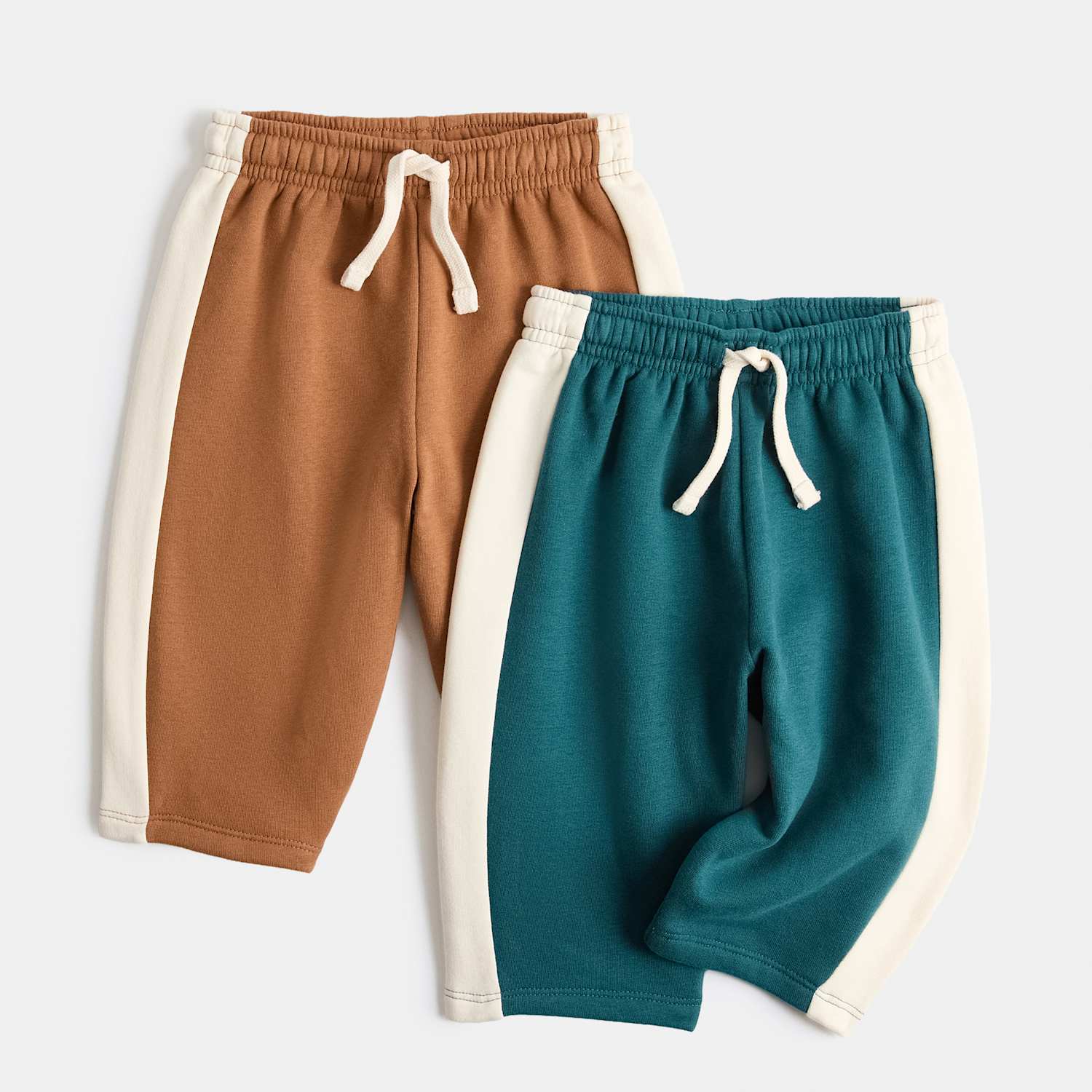 M&S Boys 2 Pack Cotton Rich Side Stripe Joggers (0-5 Yrs) - 2-3 Years - Green Mix