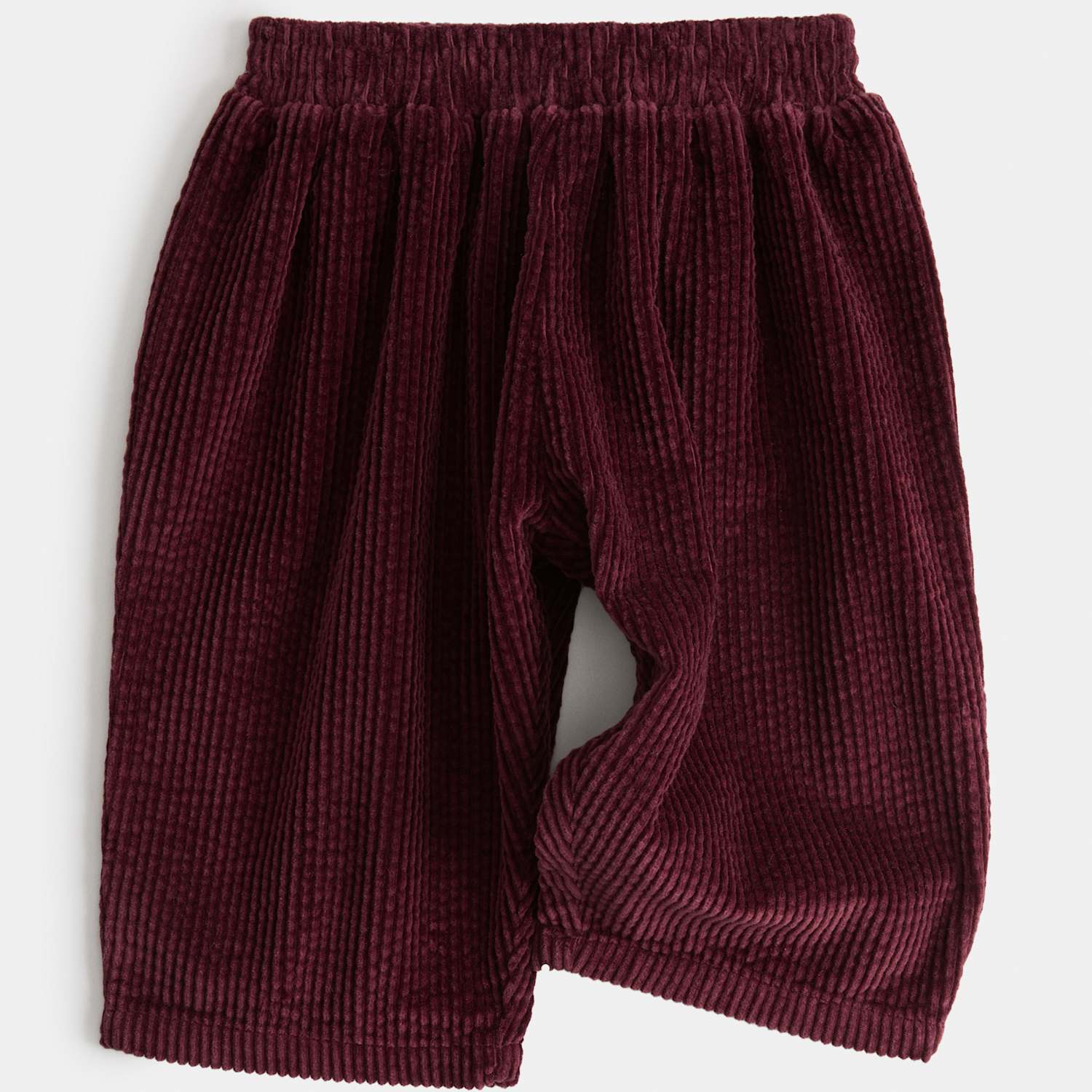 M&S Boys Pure Cotton Wide Leg Trousers (0-5 Yrs) - 2-3 Years - Burgundy