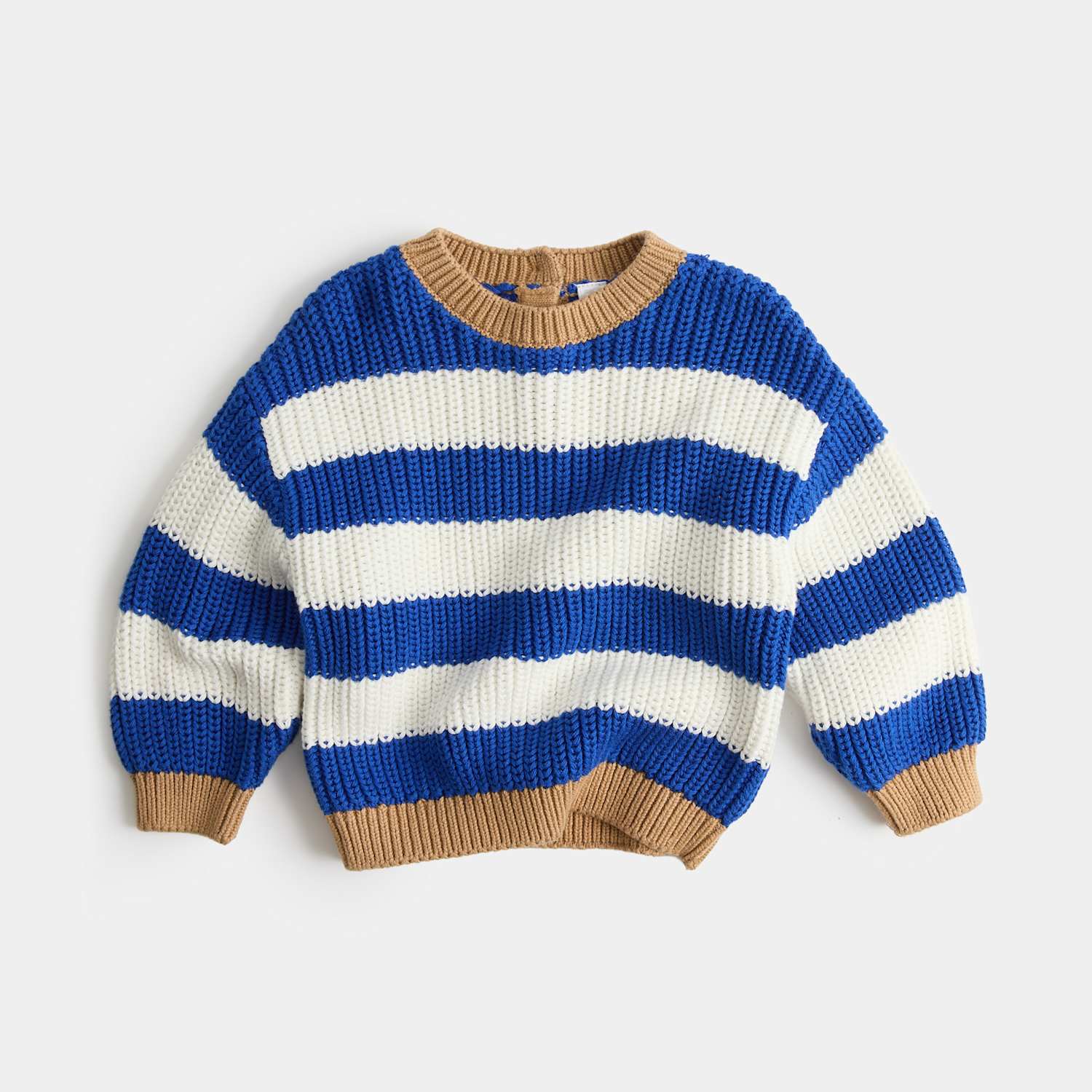 M&S Boys Pure Cotton Striped Jumper (0-5 Yrs) - 4-5 Years - Blue Mix