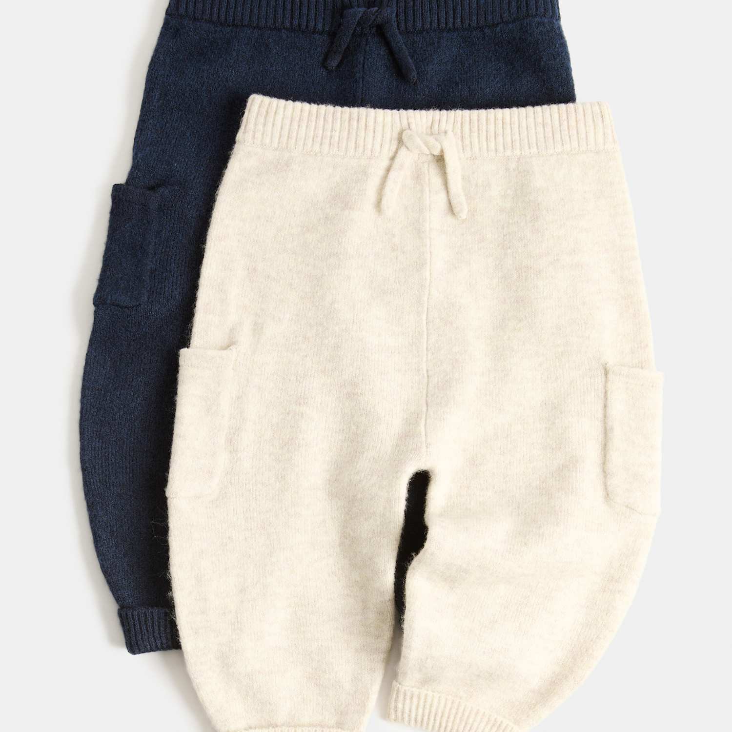 M&S Boys 2 Pack Knitted Joggers (0-3 Yrs) - 2-3 Years - Navy Mix