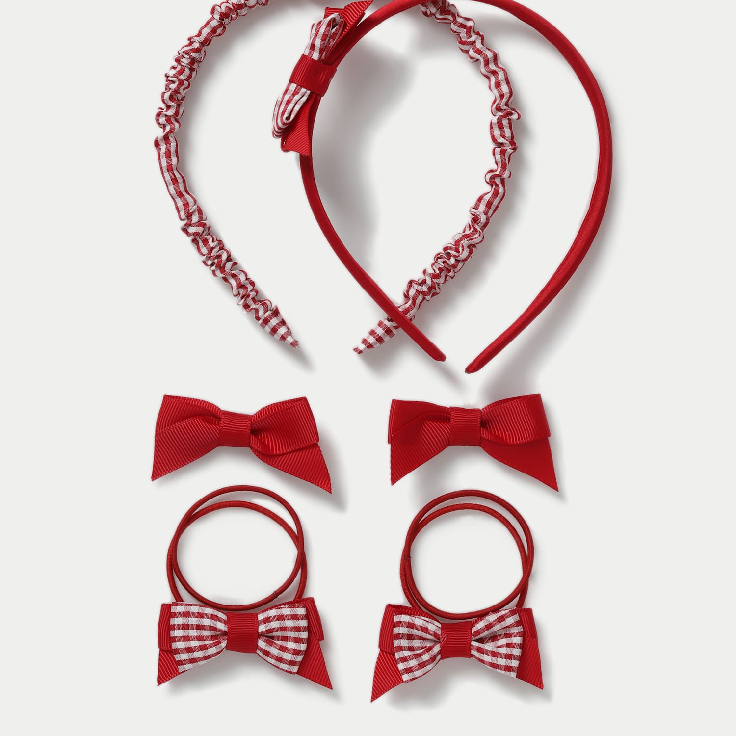 M&S Girls Back To School Gingham Bumper Pack - Red