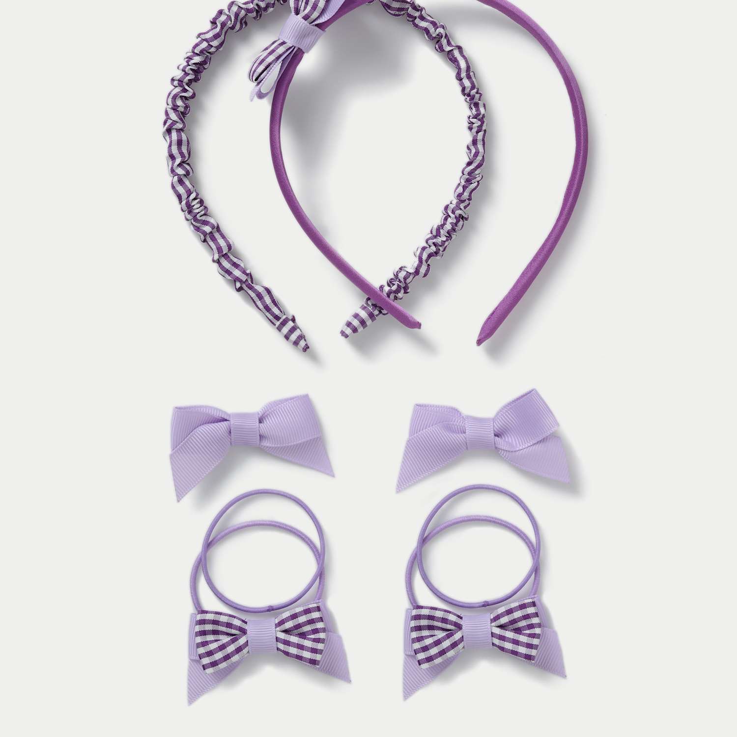 M&S Girls Back To School Gingham Bumper Pack - Purple