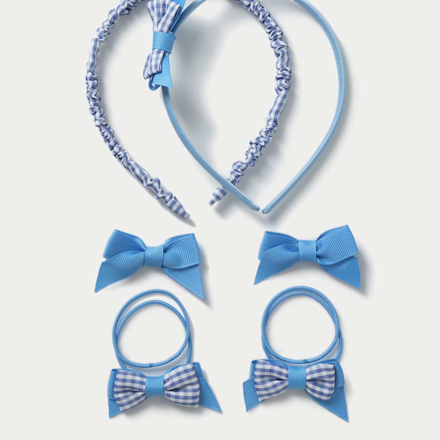 M&S Girls Back To School Gingham Bumper Pack - Blue