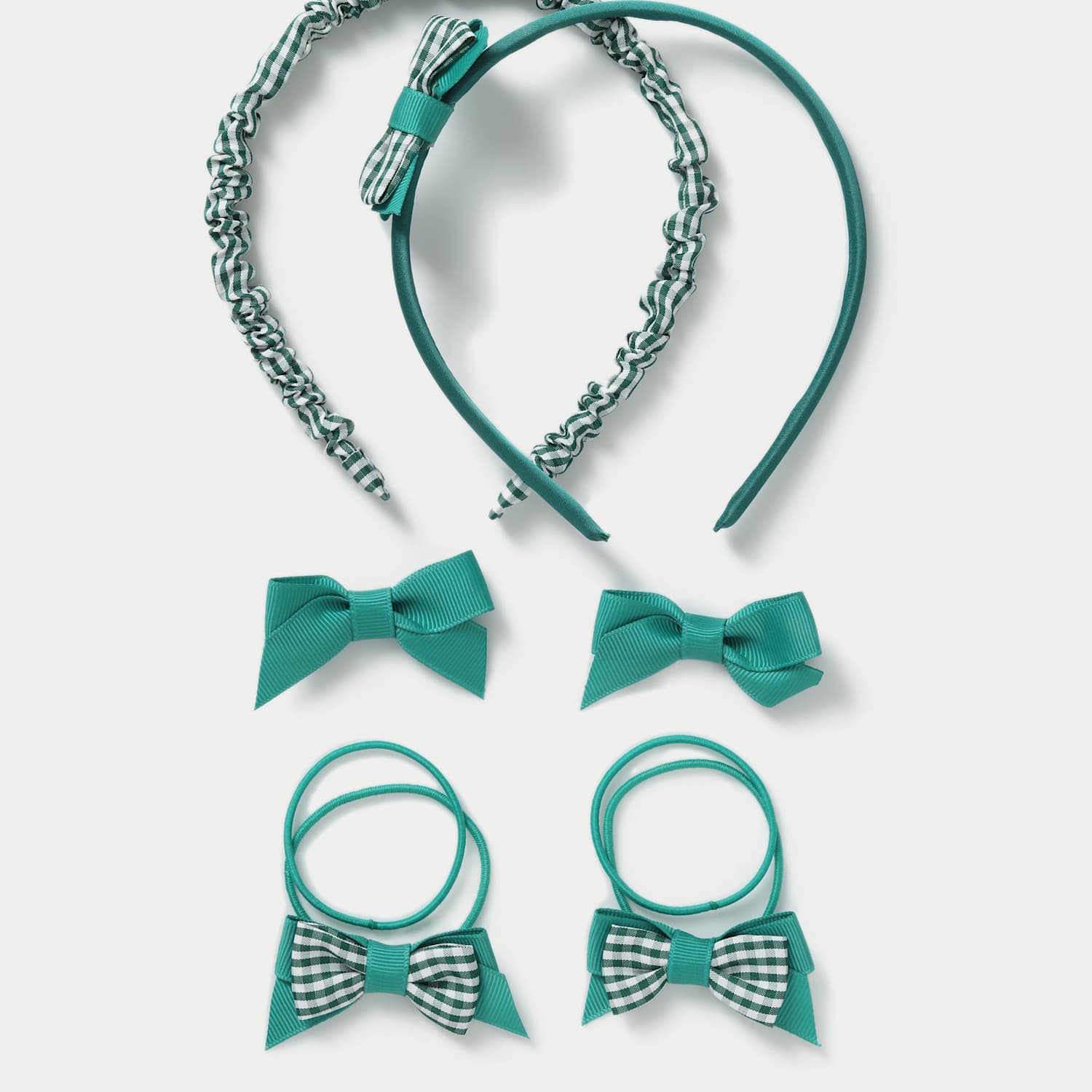M&S Girls Back To School Gingham Bumper Pack - Green
