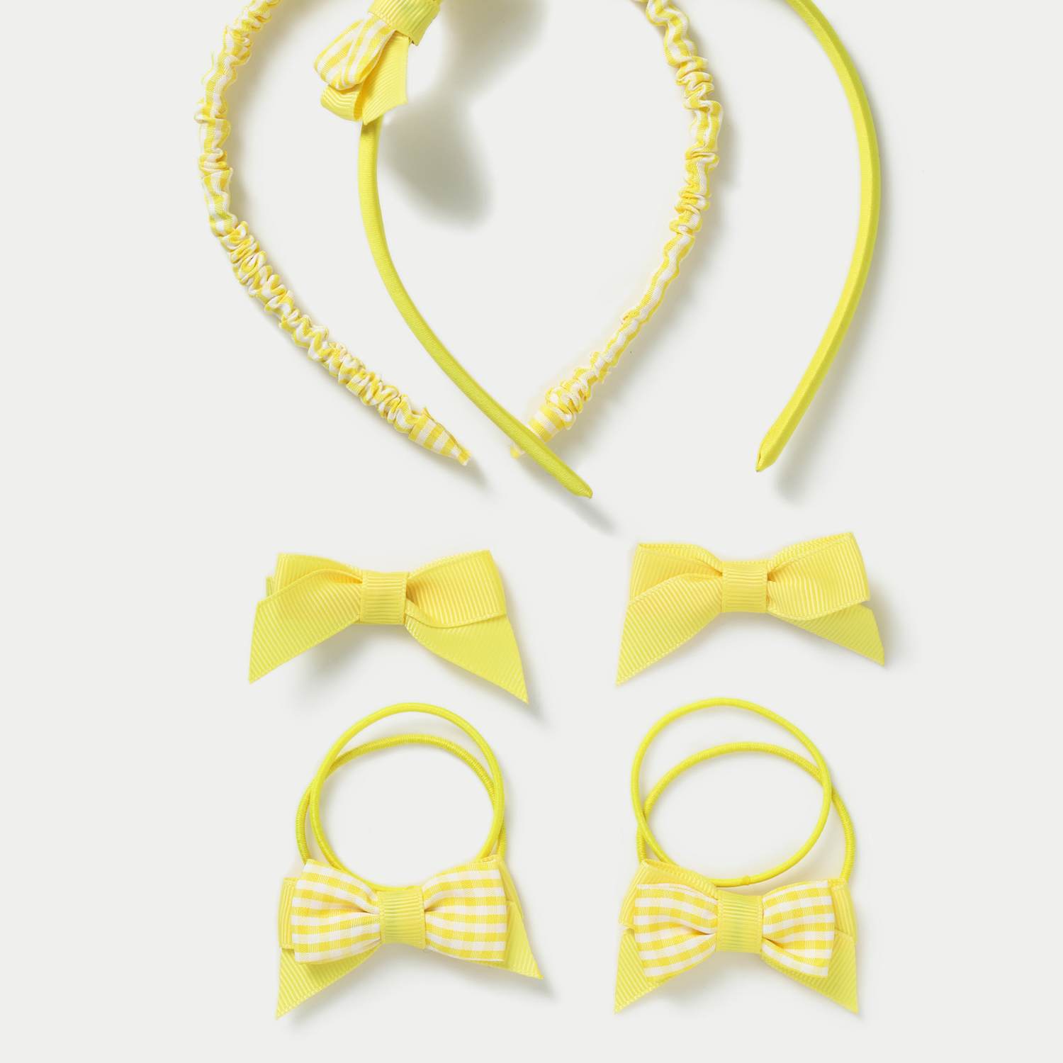 M&S Girls Back To School Gingham Bumper Pack - Yellow