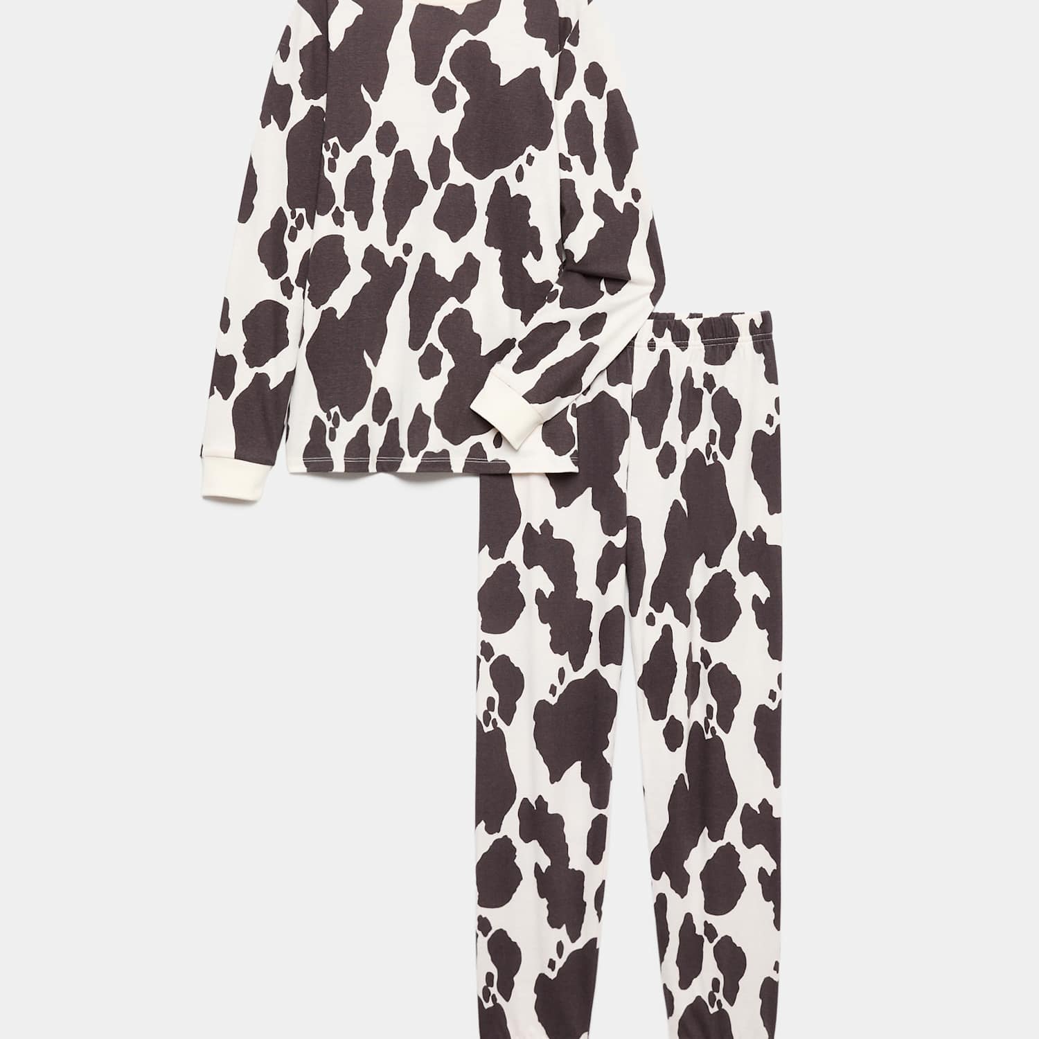 M&S Girls Pure Cotton Cow Print Pyjamas (12 Mths-16 Yrs) - 12-13 Years - Neutral