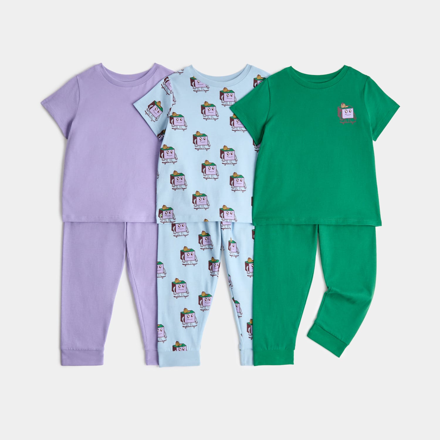 M&S Boys 3 Pack Pure Cotton Pyjama Sets (1-8 Yrs) - 2-3 Years - Blue Mix