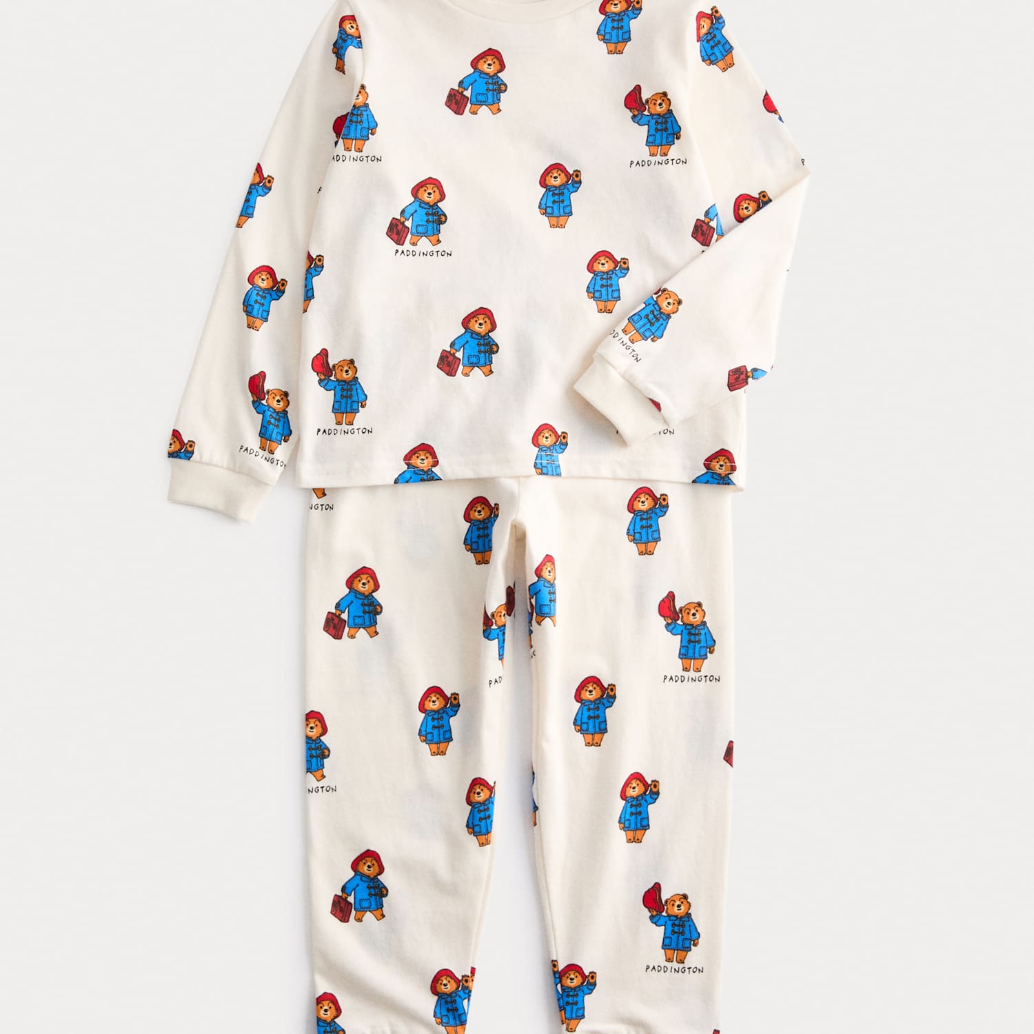 M&S Boys Pure Cotton Paddington Pyjamas (12 Mths-8 Yrs) - 5-6 Years - White Mix