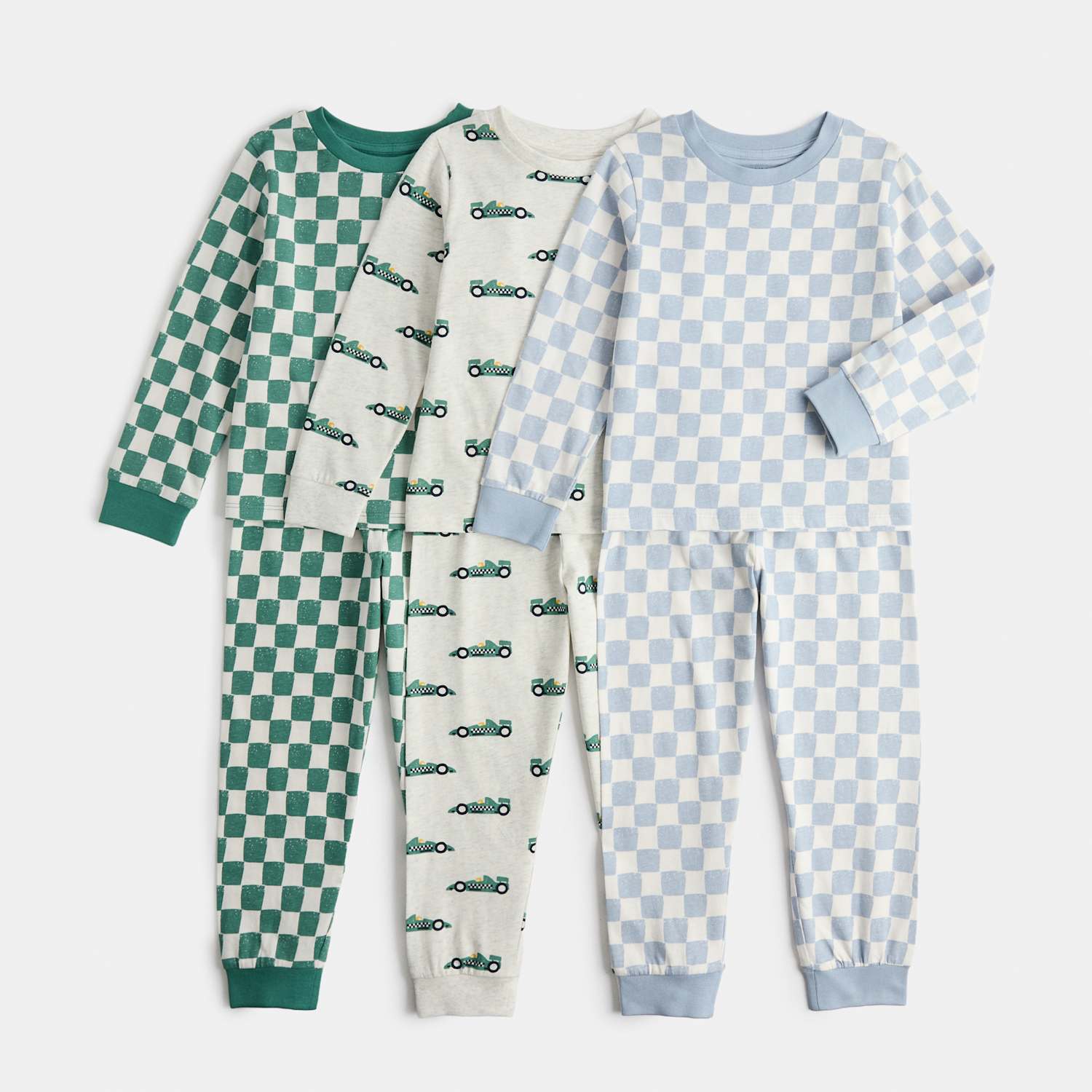 M&S Boys 3 Pack Pure Cotton Transport Pyjama Sets (12 Mths-8 Yrs) - 2-3 Years - Blue Mix
