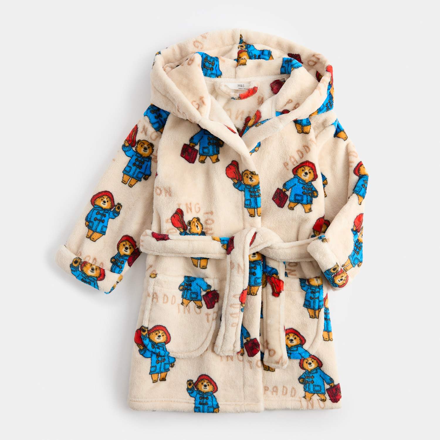 M&S Boys Paddington Hooded Robe (12 Mths - 8 Yrs) - 4-5 Years - Neutral
