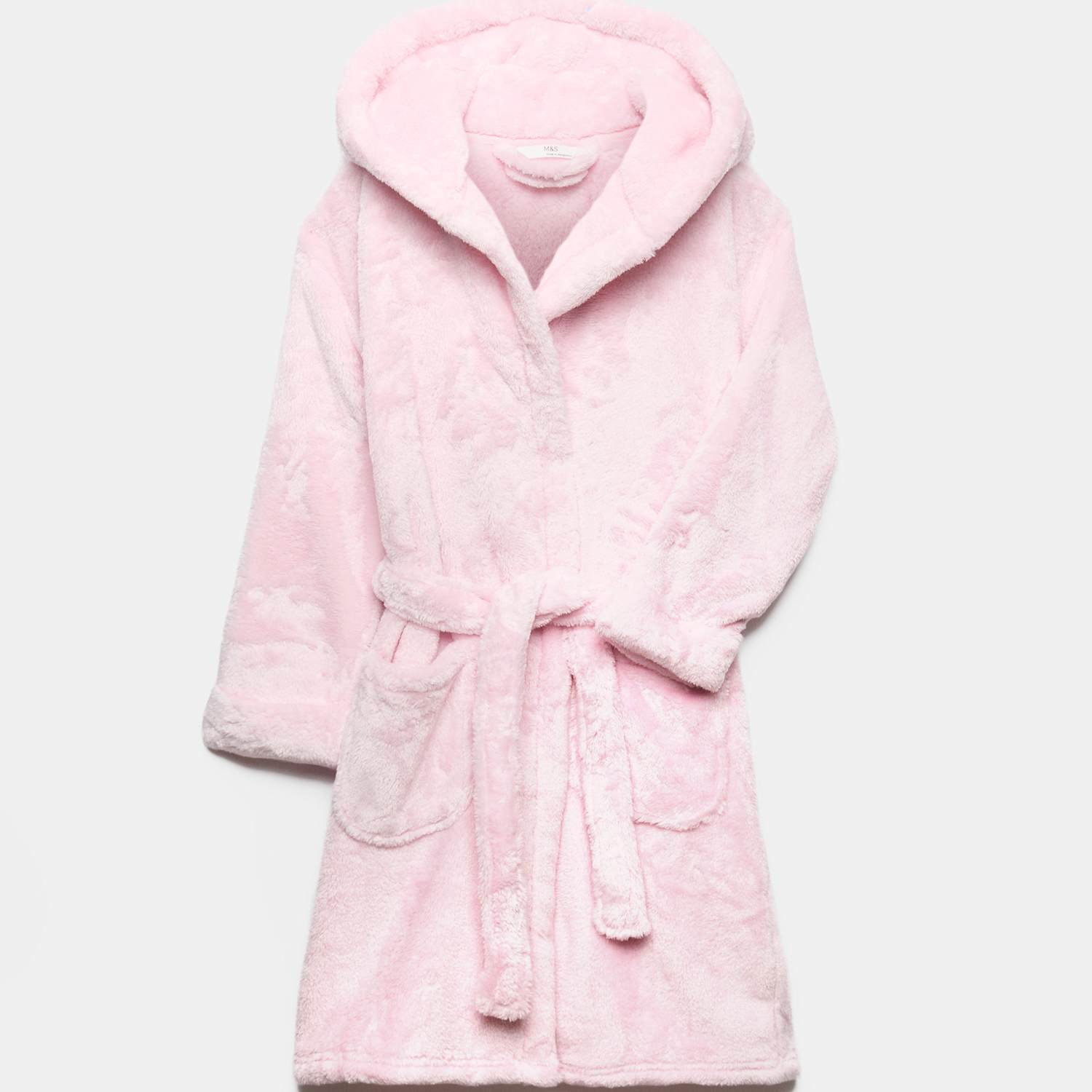 M&S Girls Fleece Dressing Gown (1-16 Yrs) - 2-3 Years - Pink