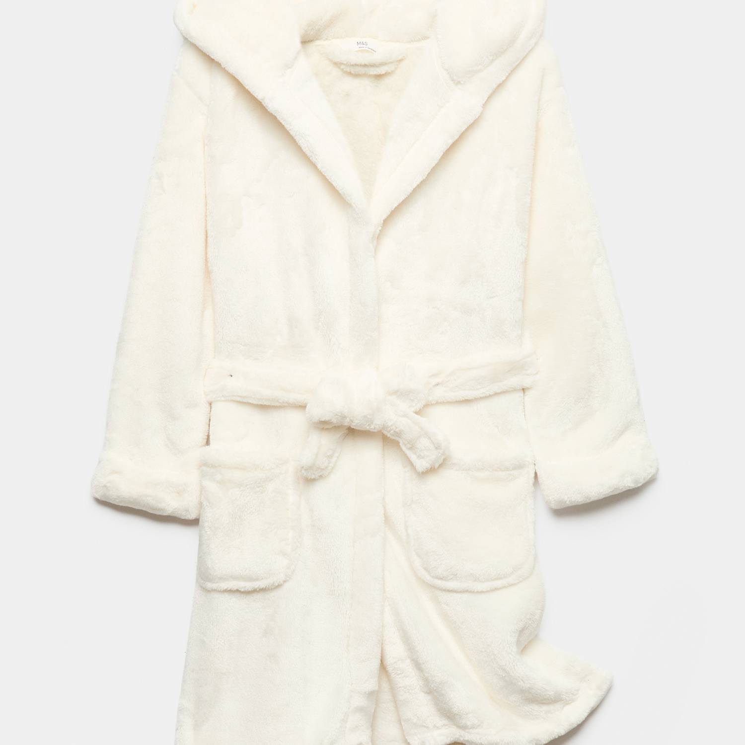 M&S Girls Fleece Dressing Gown (1-16 Yrs) - 2-3 Years - Ivory