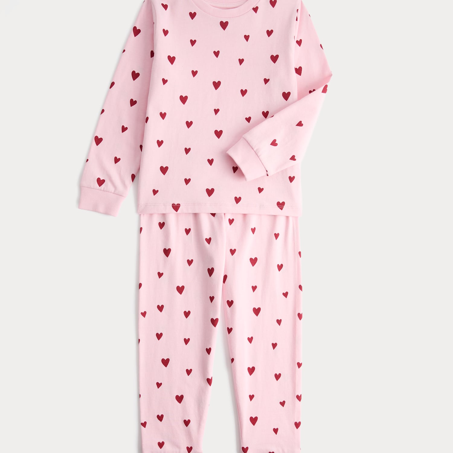M&S Girls 2 Piece Pure Cotton Patterned Pyjama Set (1-16 Yrs) - 8-9 Years - Pink Mix