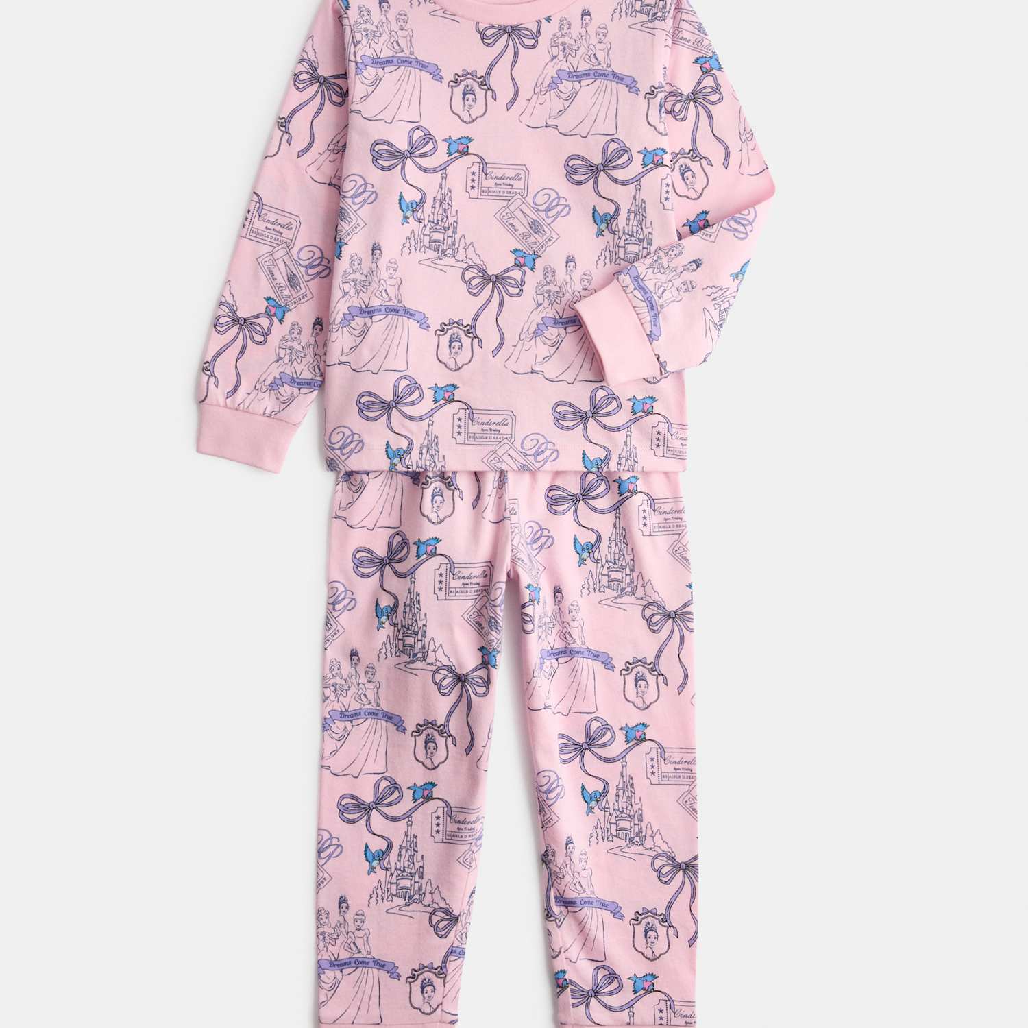 M&S Girls Pure Cotton Disney Princess Pyjamas (1-8 Yrs) - 2-3 Years - Blue Mix