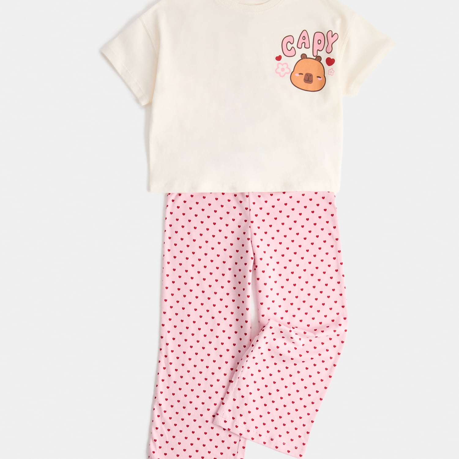 M&S Girls Pure Cotton Capybara Pyjamas (1-8 Yrs) - 6-7 Years - Pink Mix