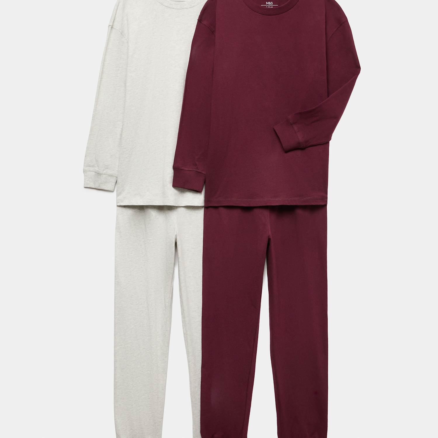 M&S Boys 2 Pack Jersey Pyjama Sets (6-16 Yrs) - 6-7 Years - Red Mix