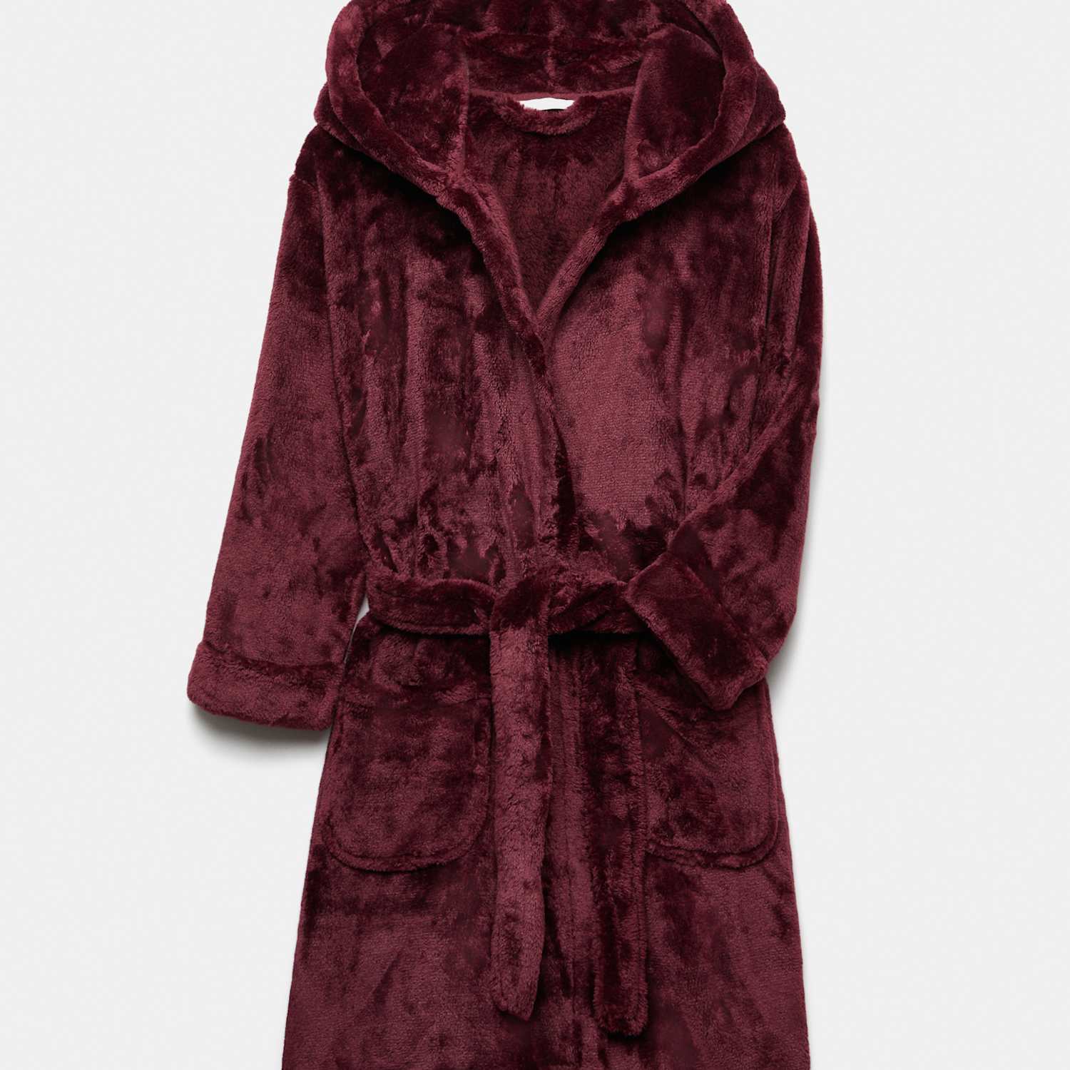 M&S Boys Fleece Plain Dressing Gown (1-16 Yrs) - 2-3 Years - Burgundy
