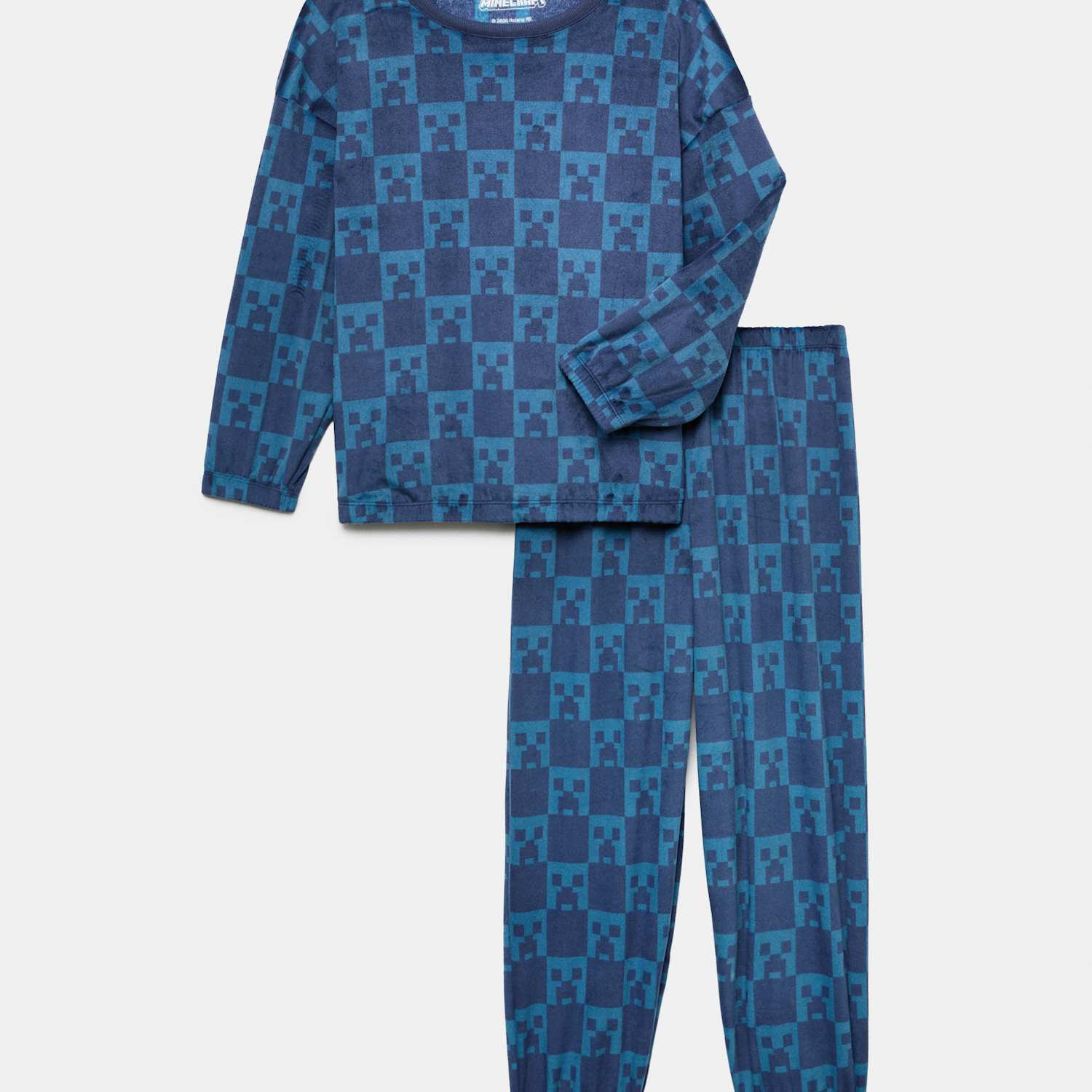 M&S Boys Minecraft Velour Pyjamas (3-16 Yrs) - 3-4 Years - Blue Mix
