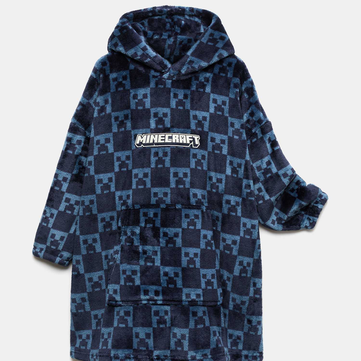 M&S Boys Fleece Minecraft Hoodie - 9-10 Years - Blue Mix