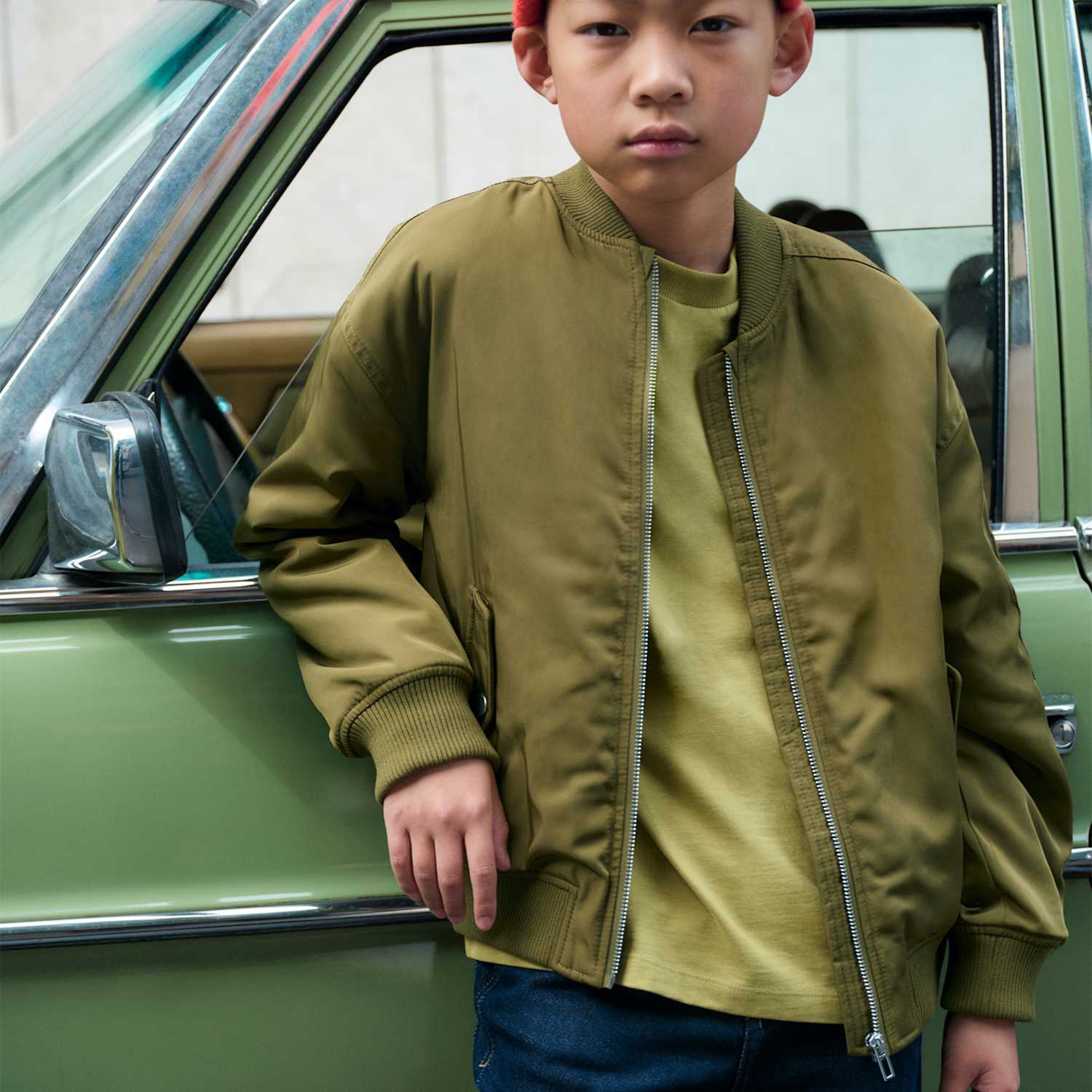 M&S Boys Bomber Jacket (6-16 Yrs) - 12-13 Years - Khaki