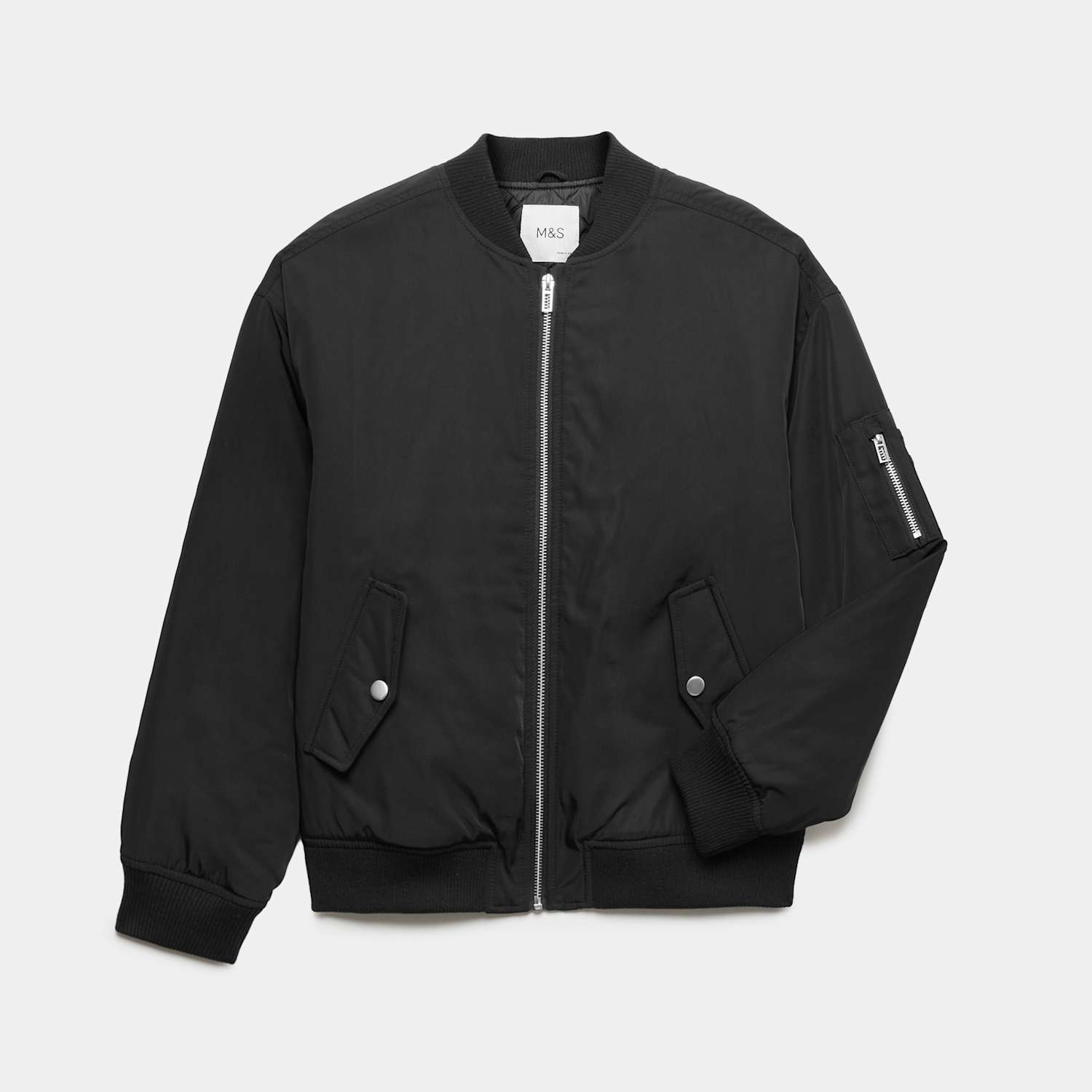 M&S Boys Bomber Jacket (6-16 Yrs) - 12-13 Years - Black