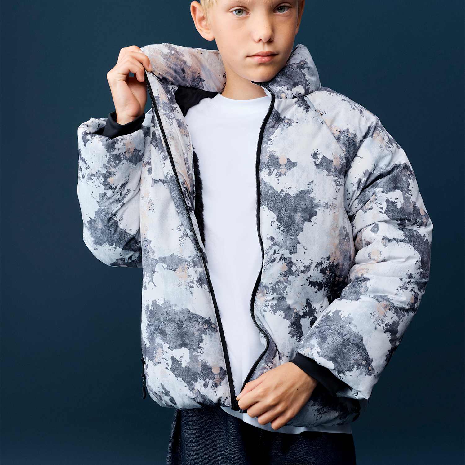M&S Boys Stormwear Camouflage Padded Jacket - 10-11 Years - Green Mix