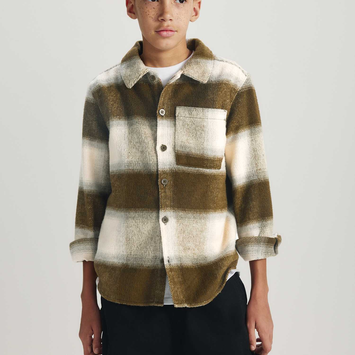 M&S Boys Checked Shirt (6-16 Yrs) - 15-16 Years - Green
