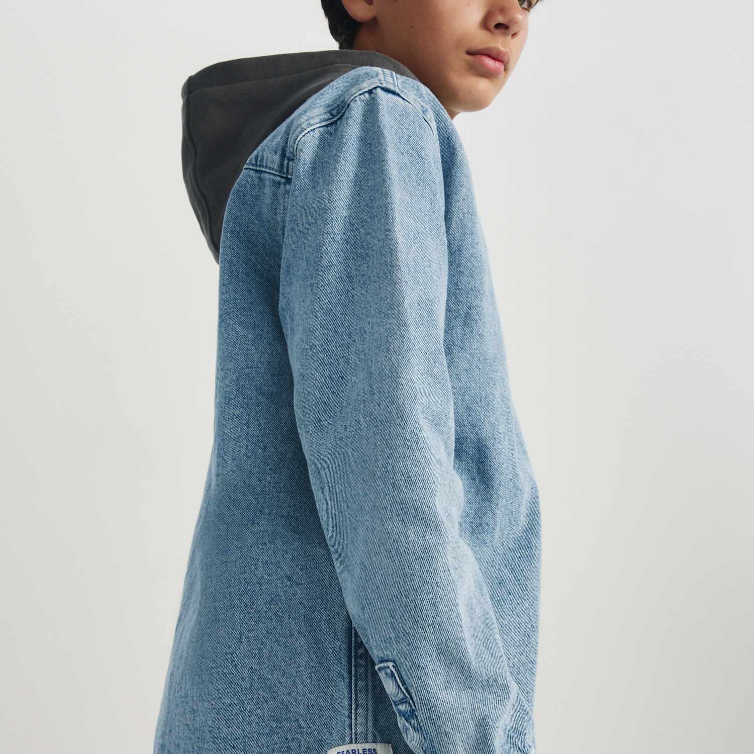 M&S Boys Hooded Denim Shirt (6-16 Yrs) - 15-16 Years
