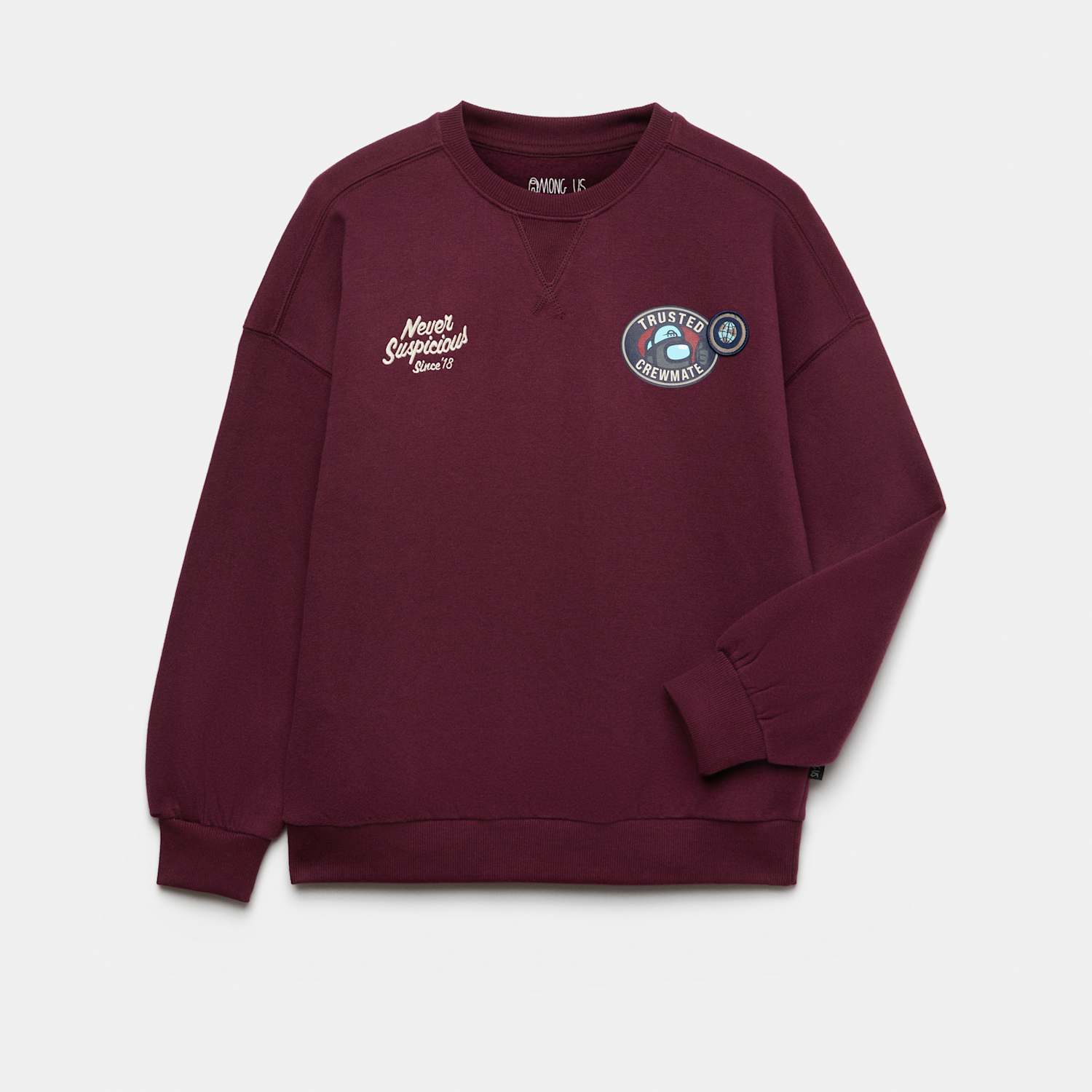 M&S Boys Cotton Rich Among Us Graphic T-Shirt (6-16 Yrs) - 12-13 Years - Burgundy