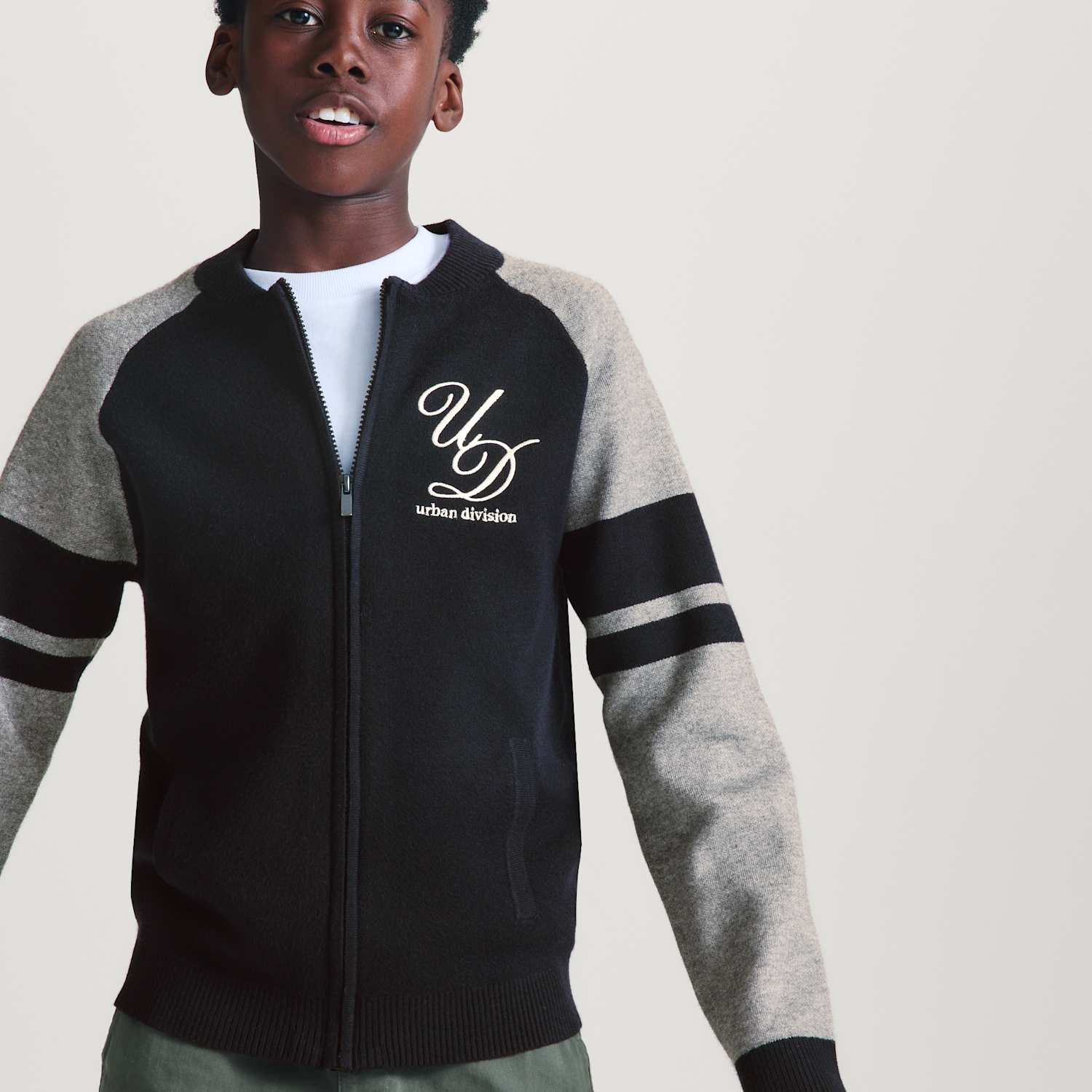 M&S Boys Knitted Bomber Style Cardigan (6-16 Yrs) - 15-16 Years - Navy