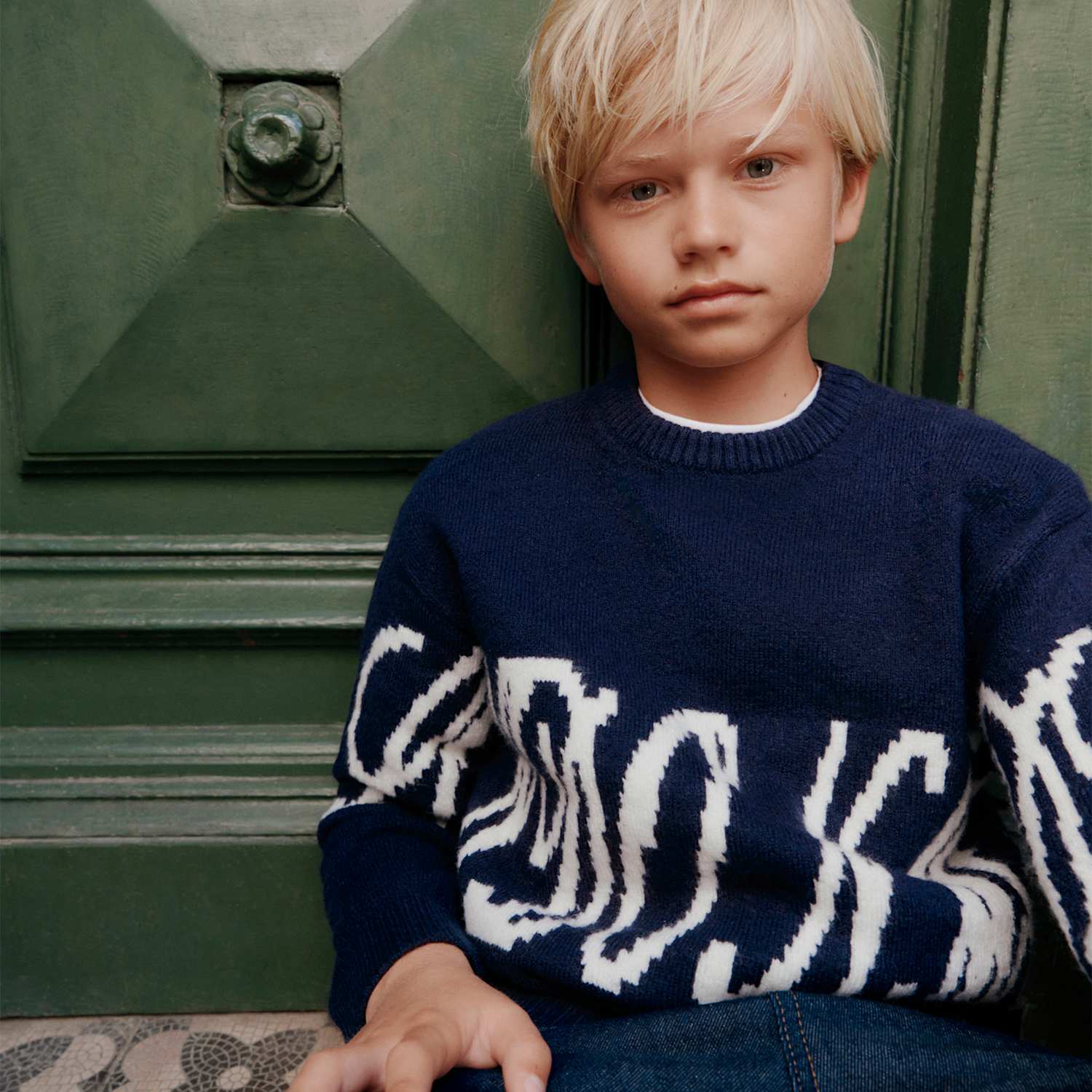 M&S Boys Graphic Knitted Jumper (6-16 Yrs) - 10-11 Years - Navy