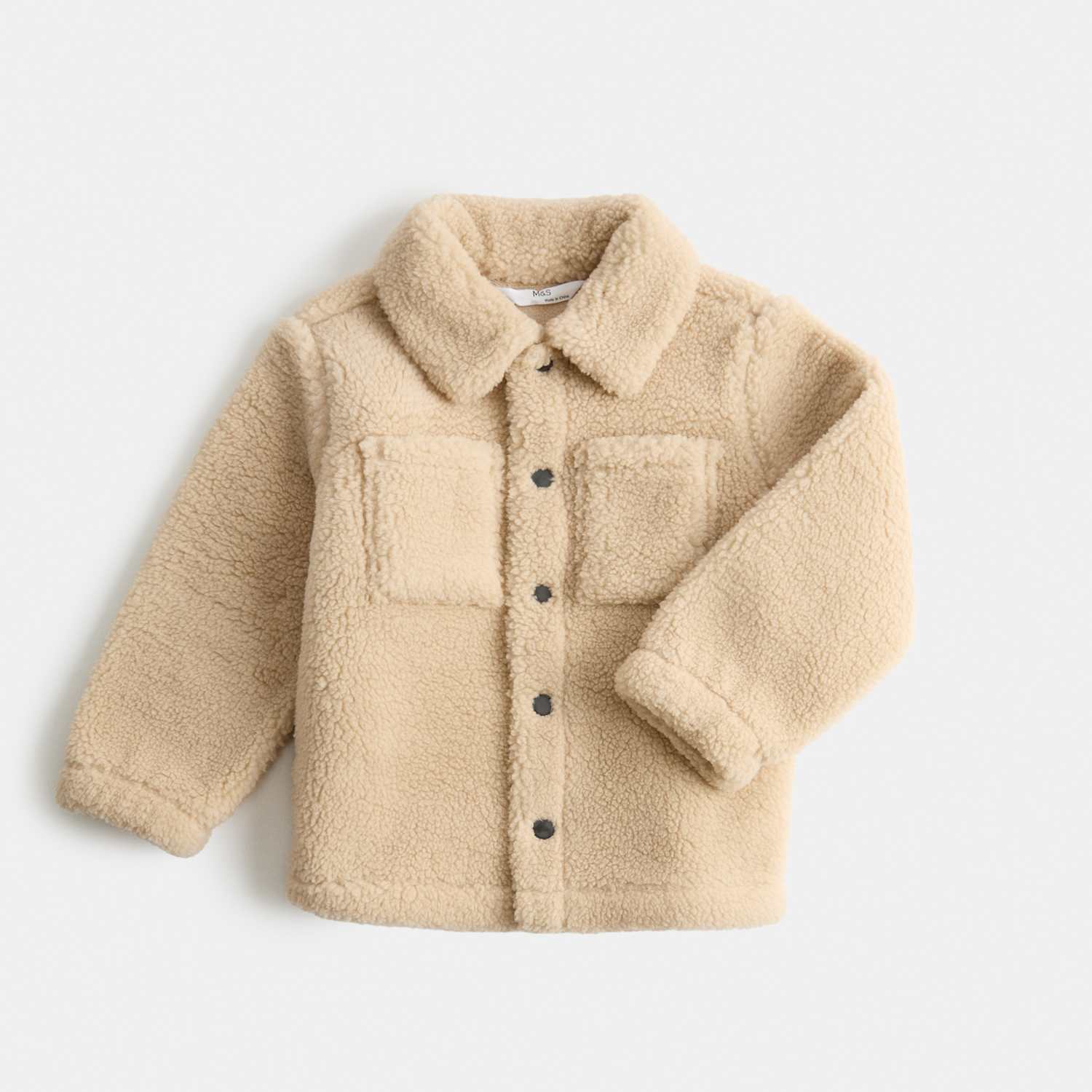 M&S Boys Borg Jacket (2-8 Yrs) - 2-3 Years - Brown