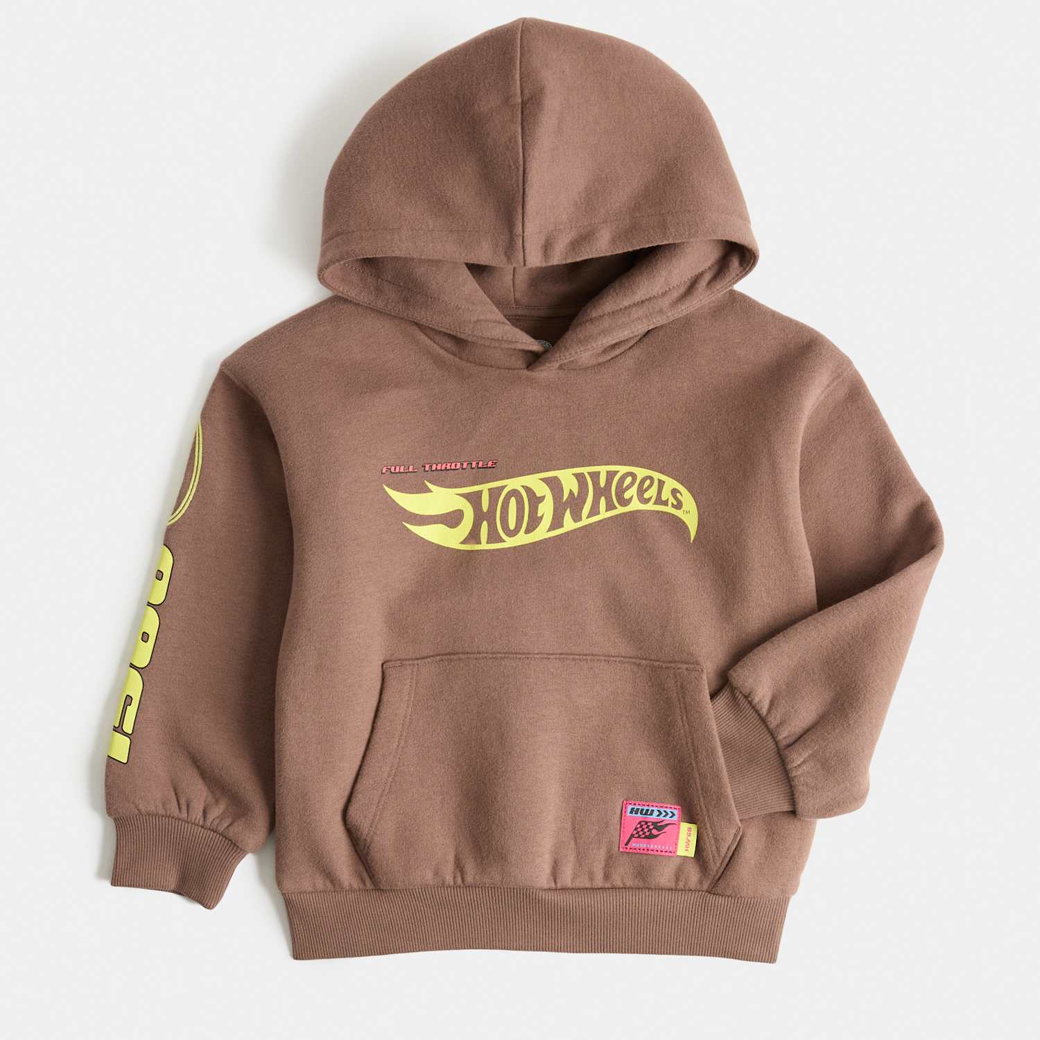 M&S Boys Cotton Rich Hot Wheels Hoodie (2-8 Yrs) - 6-7 Years - Brown