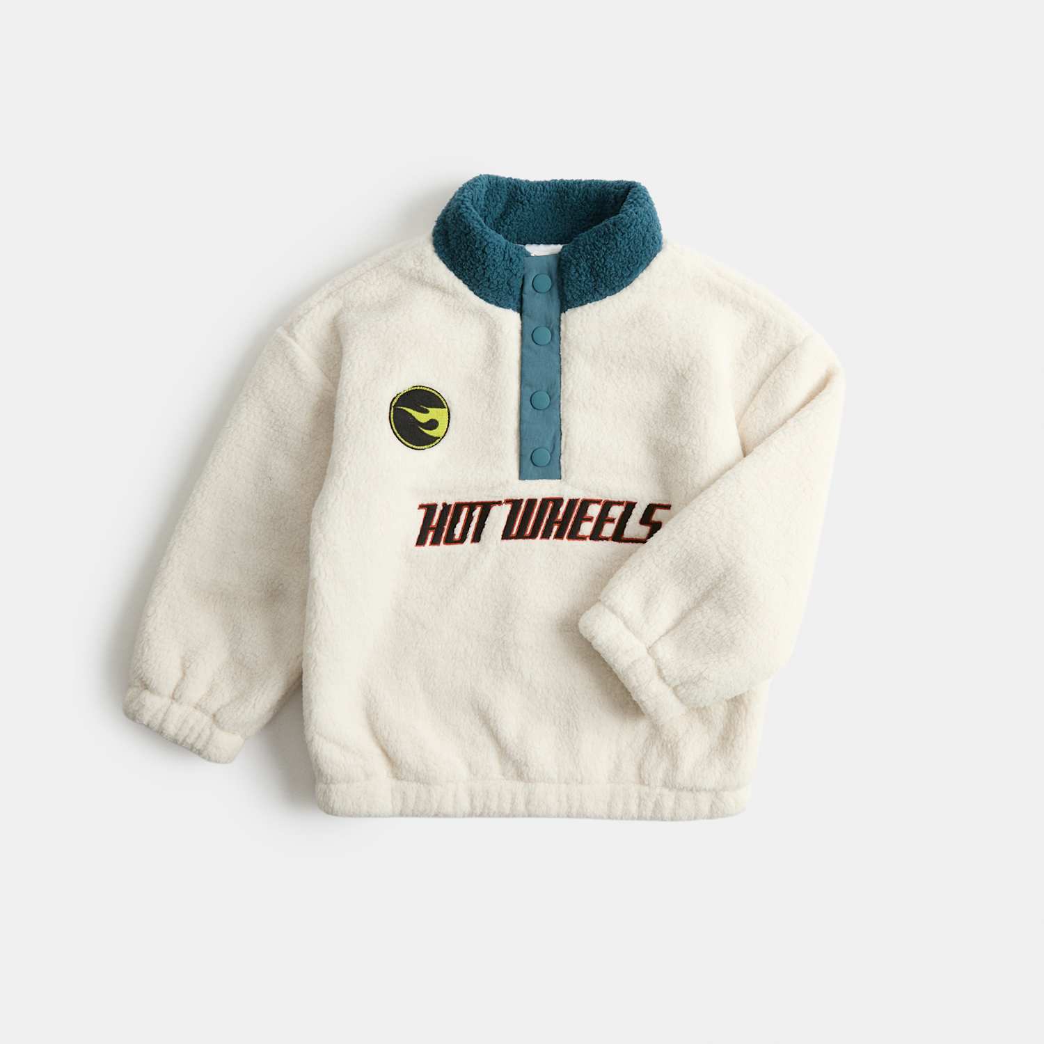 M&S Boys Borg Fleece Lined Hot Wheels Jacket (2-8 Yrs) - 6-7 Years - Cream Mix