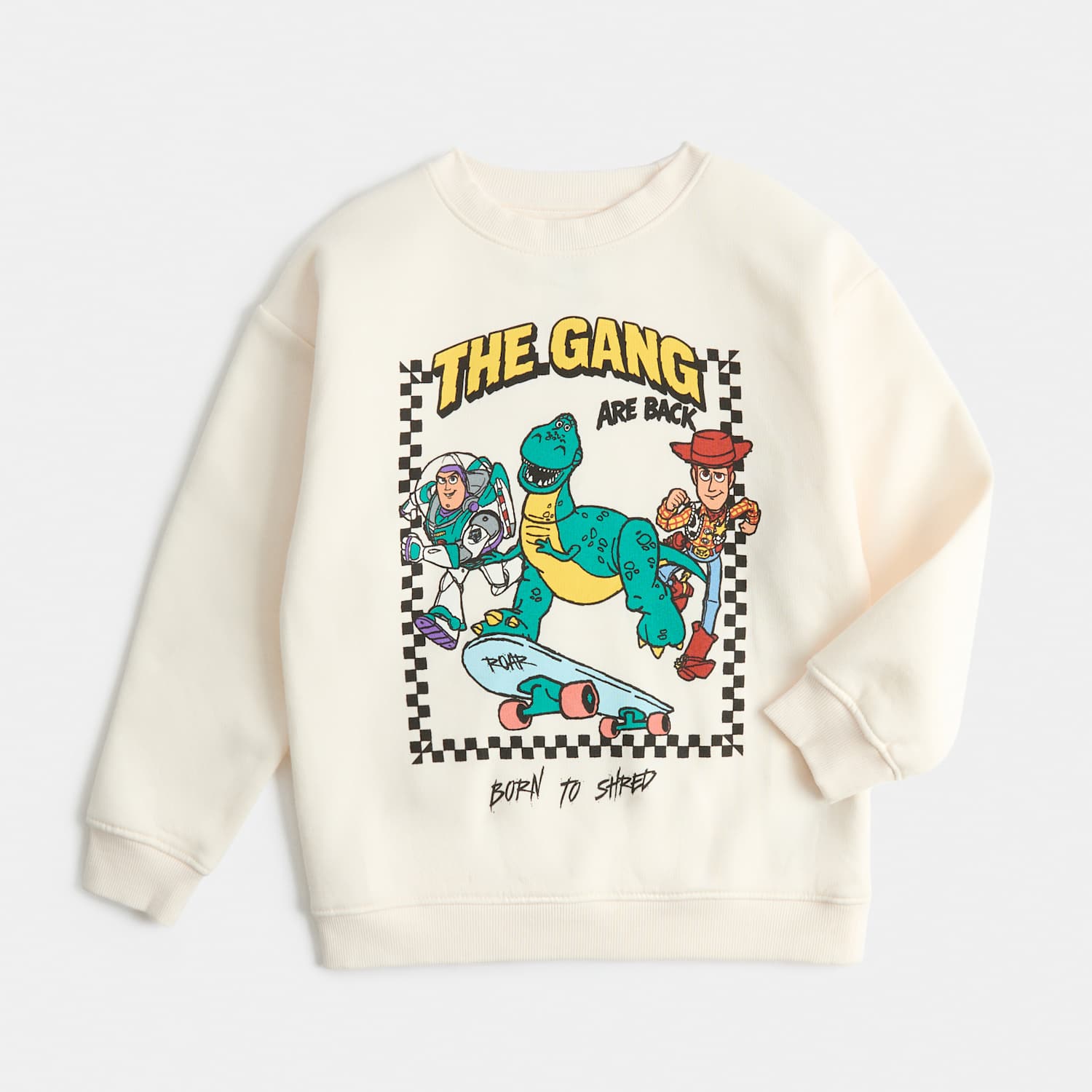 M&S Boys Cotton Rich Toy Story Sweatshirt (3-8 Yrs) - 4-5 Years - Ecru