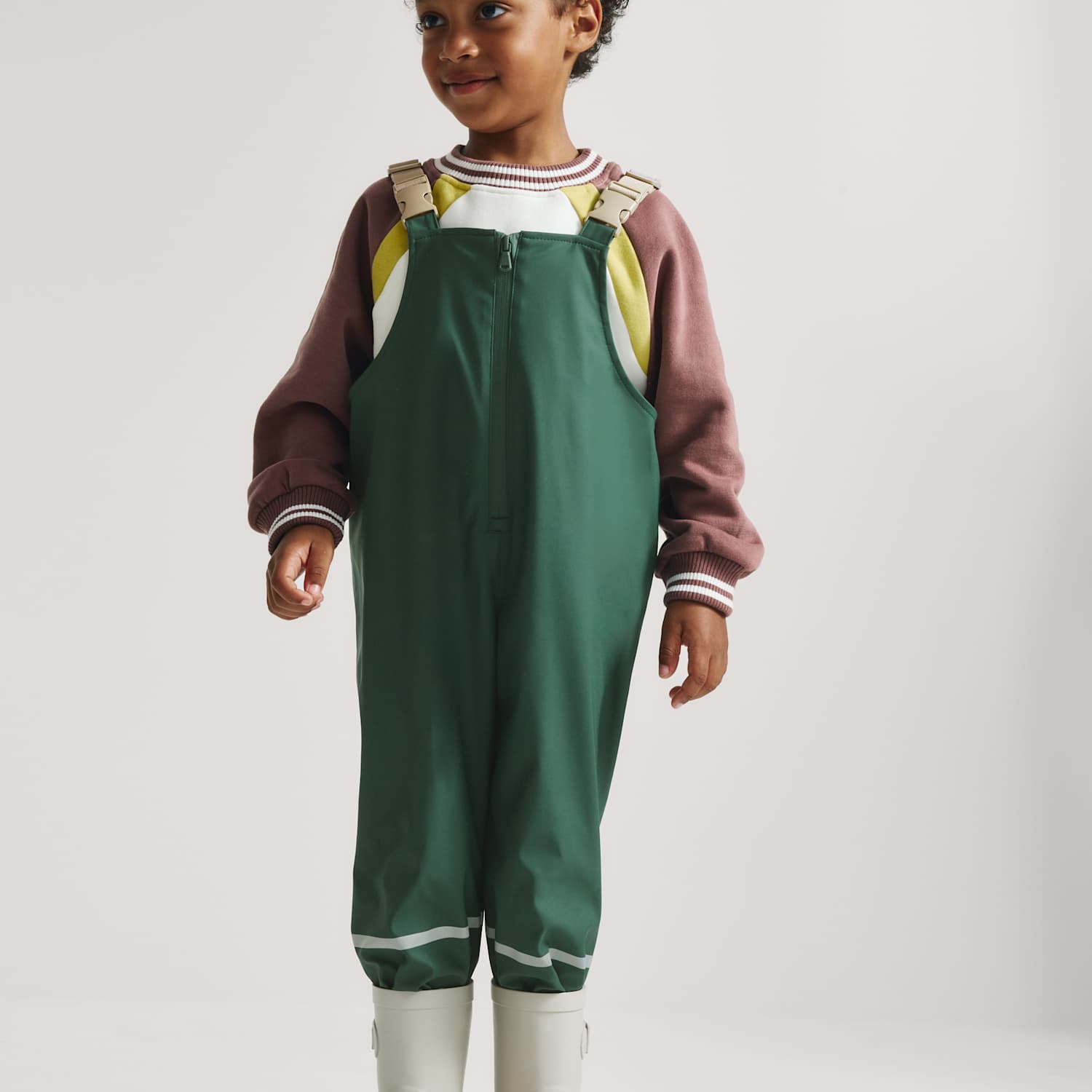M&S Boys Shower Resistant Dungaree Trousers (2-8 Yrs) - 4-5 Years - Bottle Green