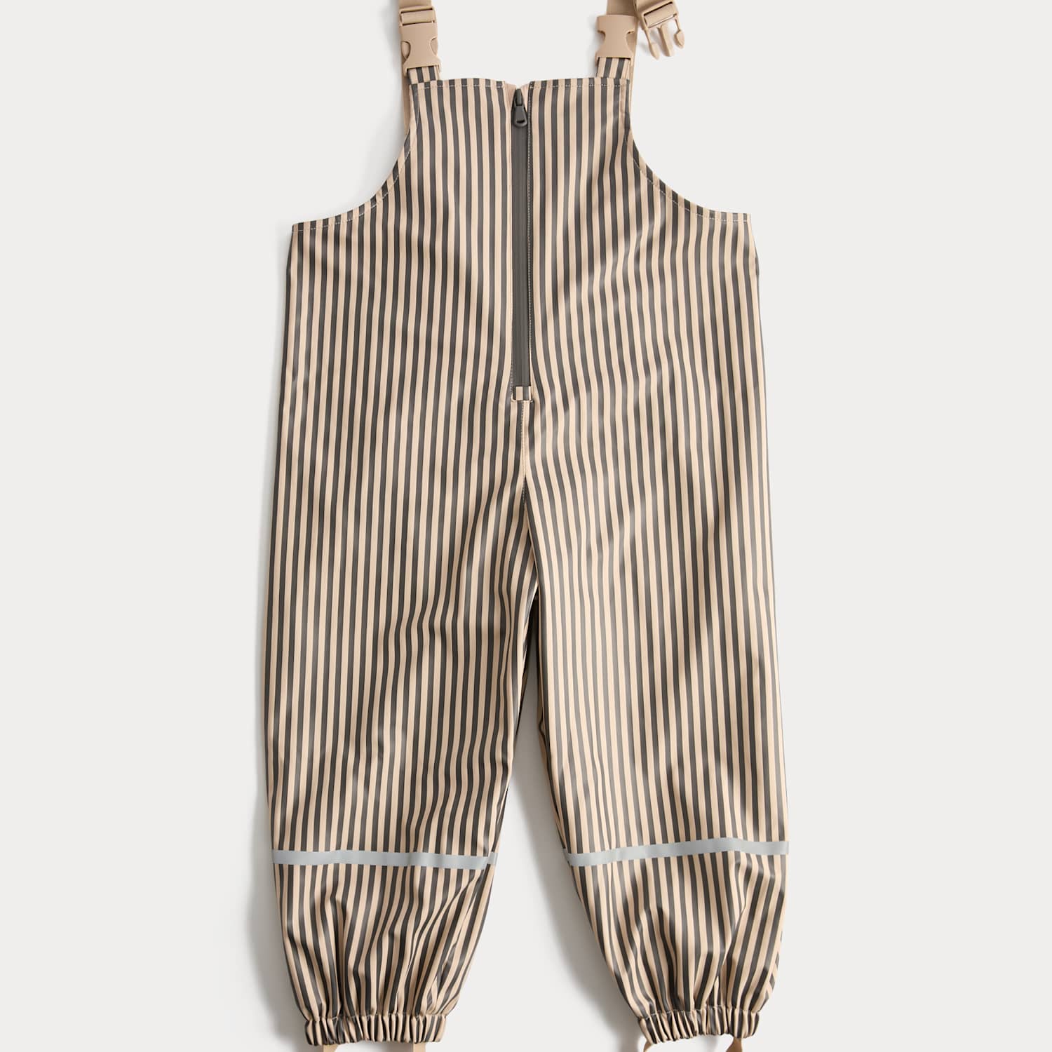 M&S Boys Shower Resistant Dungaree Trousers (2-8 Yrs) - 6-7 Years - Beige Mix