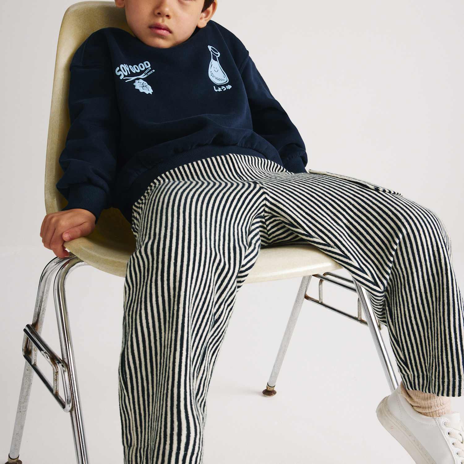 M&S Boys 2 Piece Cotton Rich Noodle Graphic Outfit (2-8 Yrs) - 2-3 Years - Navy Mix