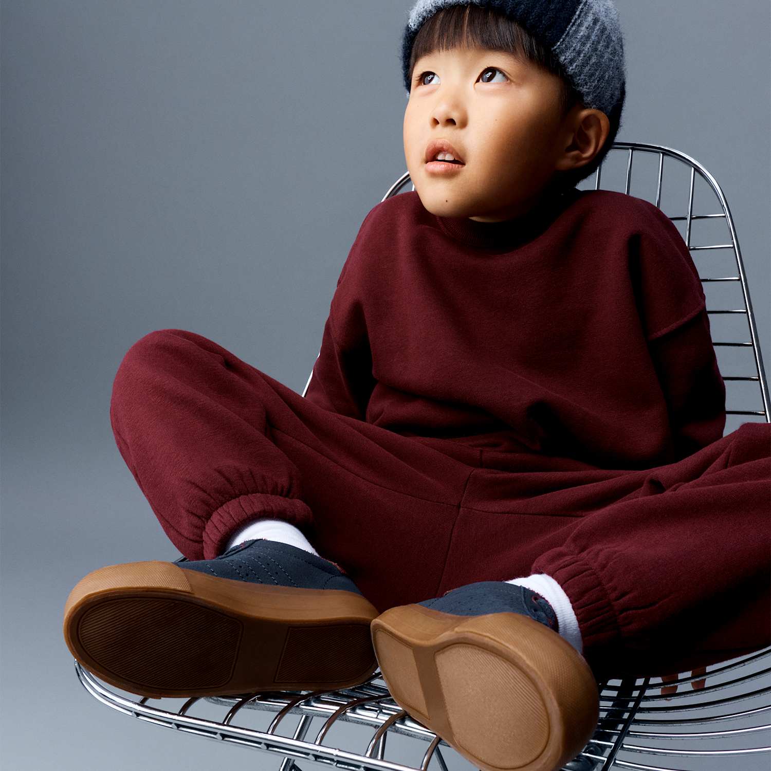 M&S Boys Cotton Rich Sweatshirt (2-8 Yrs) - 2-3 Years - Burgundy