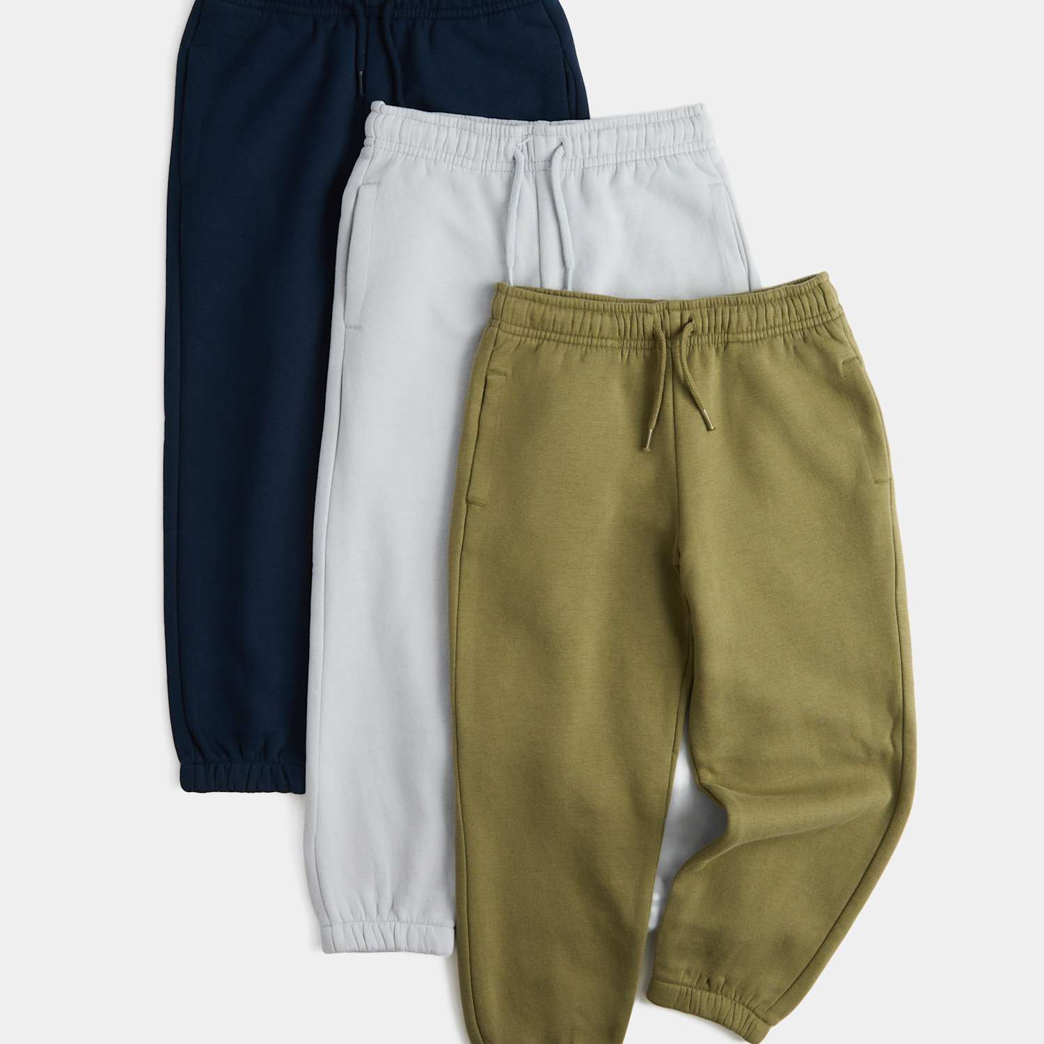 M&S Boys 3 Pack Cotton Rich Joggers (2-8 Yrs) - 2-3 Years - Navy Mix