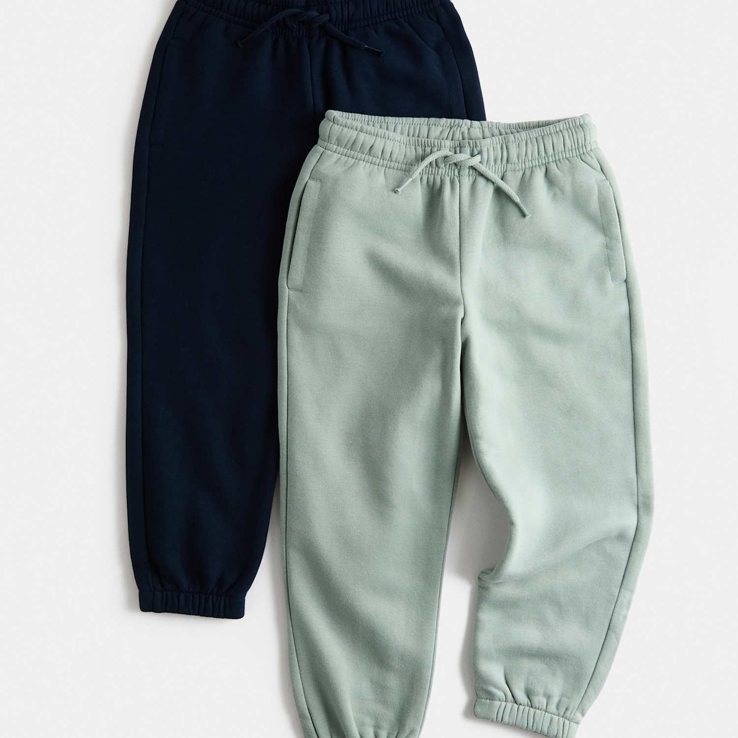 M&S Boys 2 Pack Cotton Rich Joggers (2-8 Yrs) - 2-3 Years - Green Mix