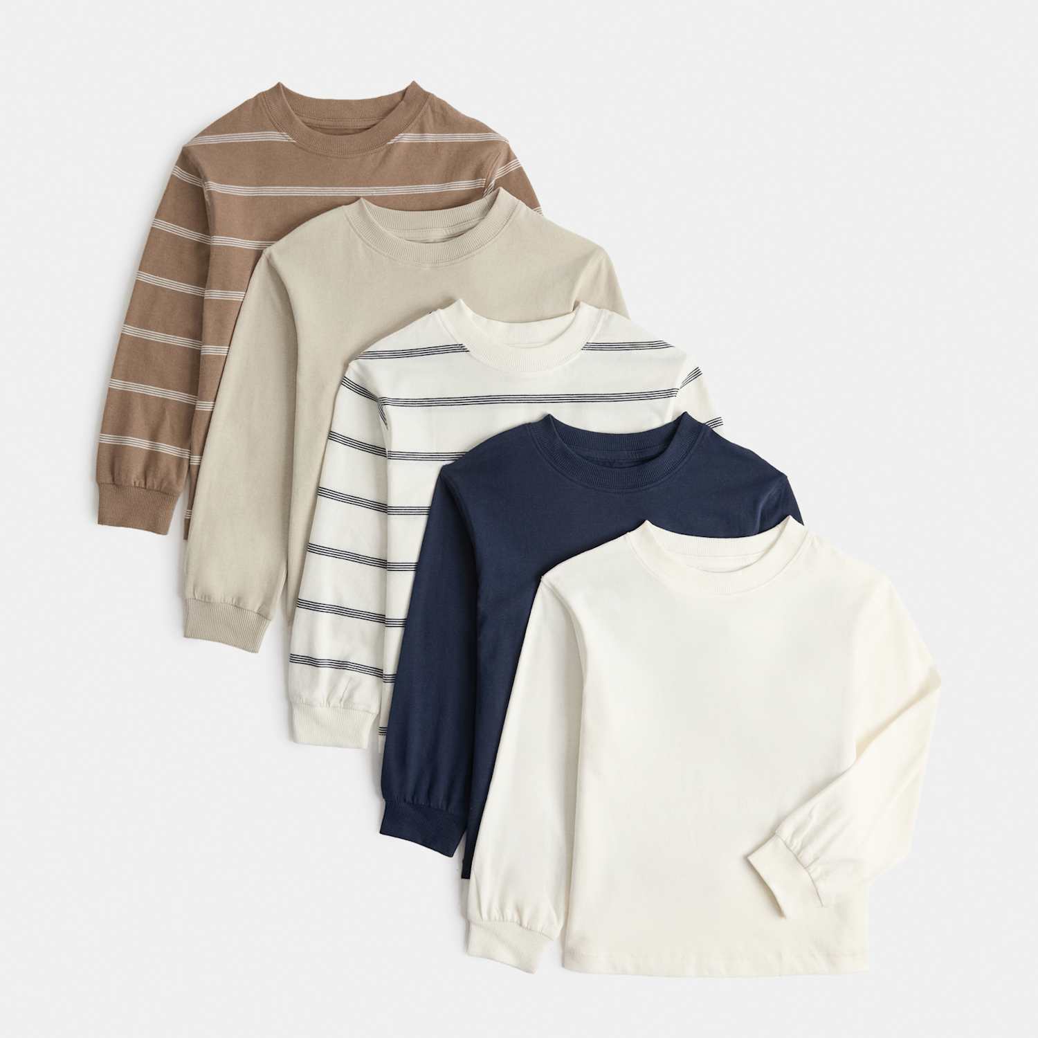 M&S Boys 5 Pack Pure Cotton Tops (2-8 Yrs) - 2-3 Years - Navy Mix