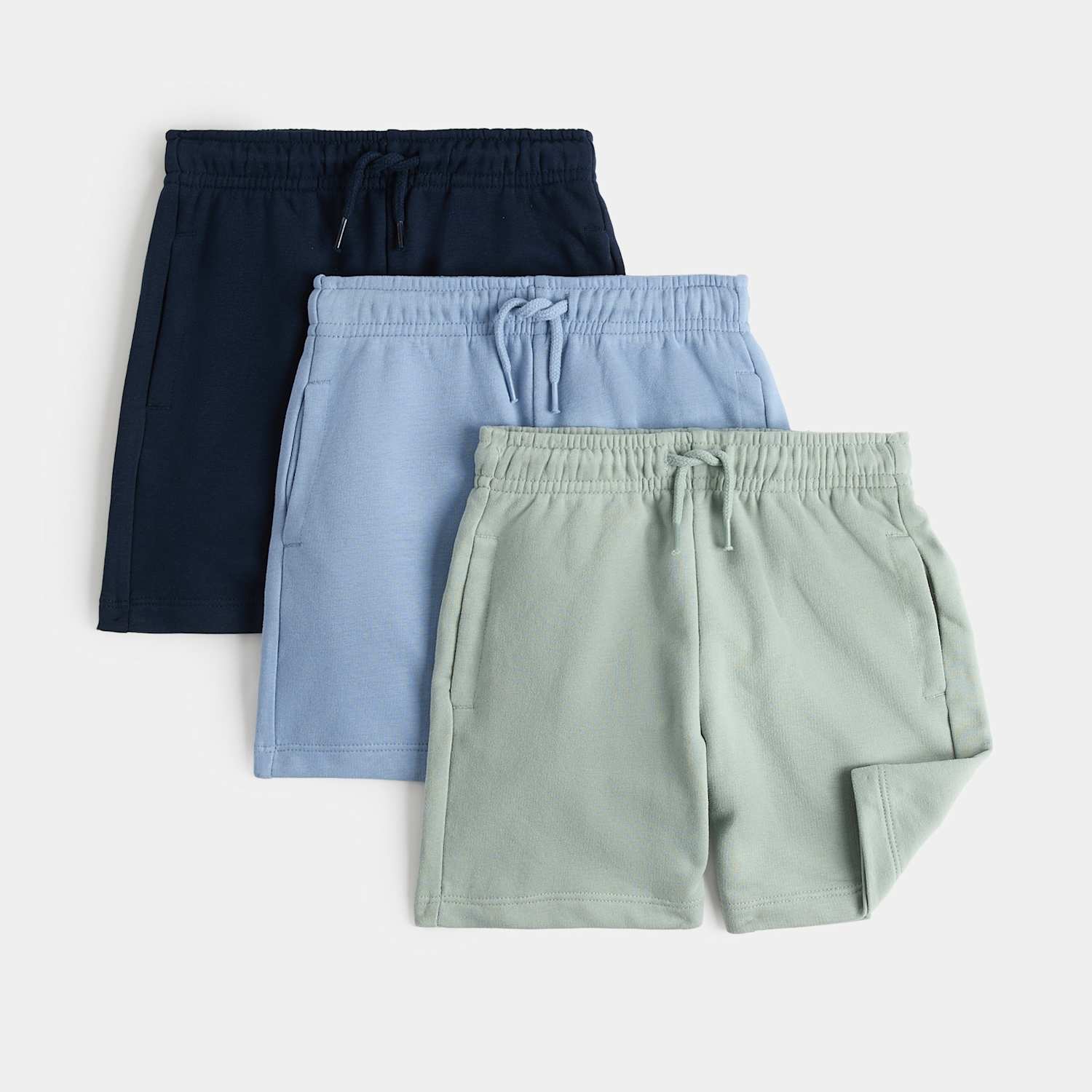 M&S Boys 3 Pack Cotton Rich Shorts (2-8 Yrs) - 2-3 Years - Green Mix