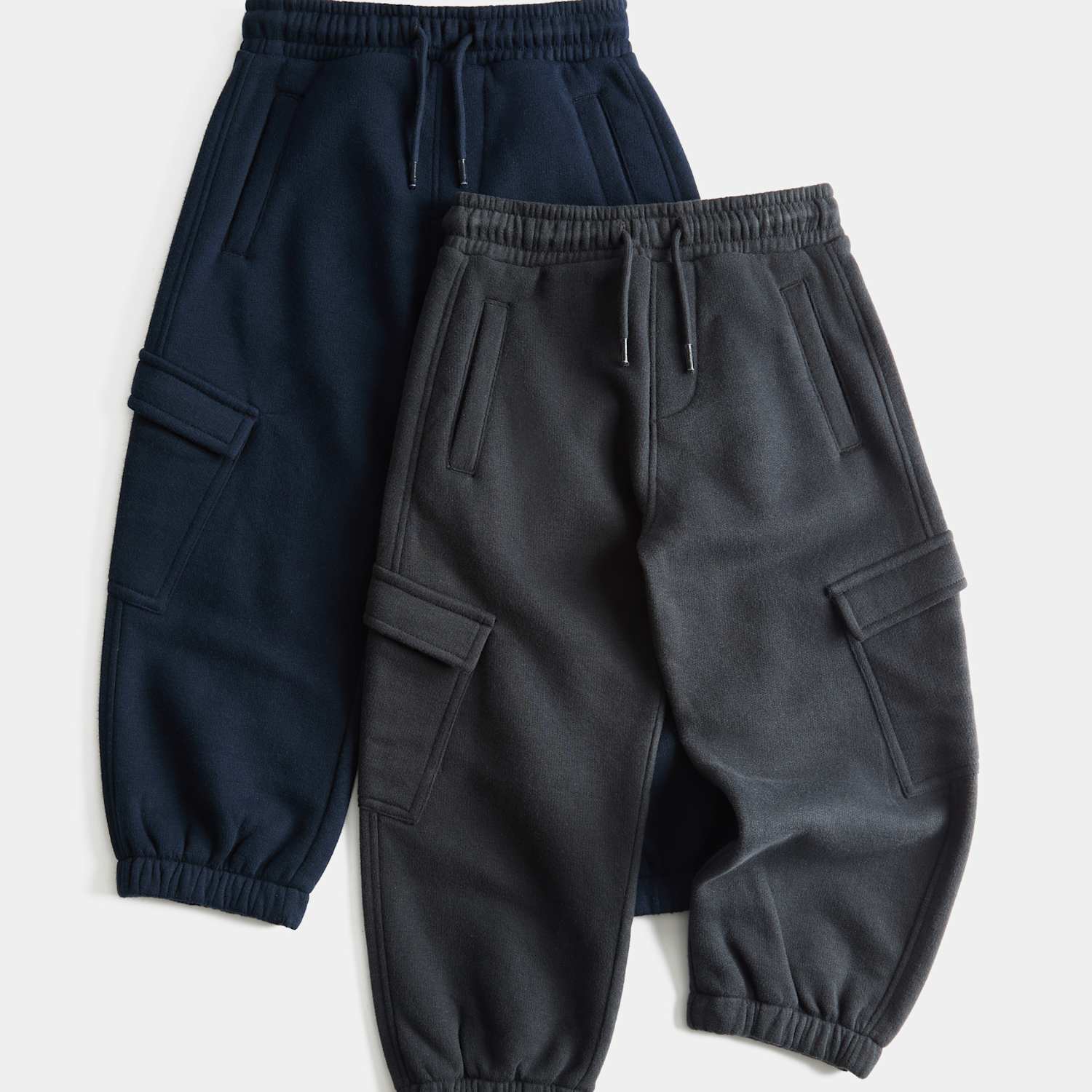M&S Boys 2 Pack Cotton Rich Cargo Joggers (2-8 Yrs) - 6-7 Years - Navy Mix